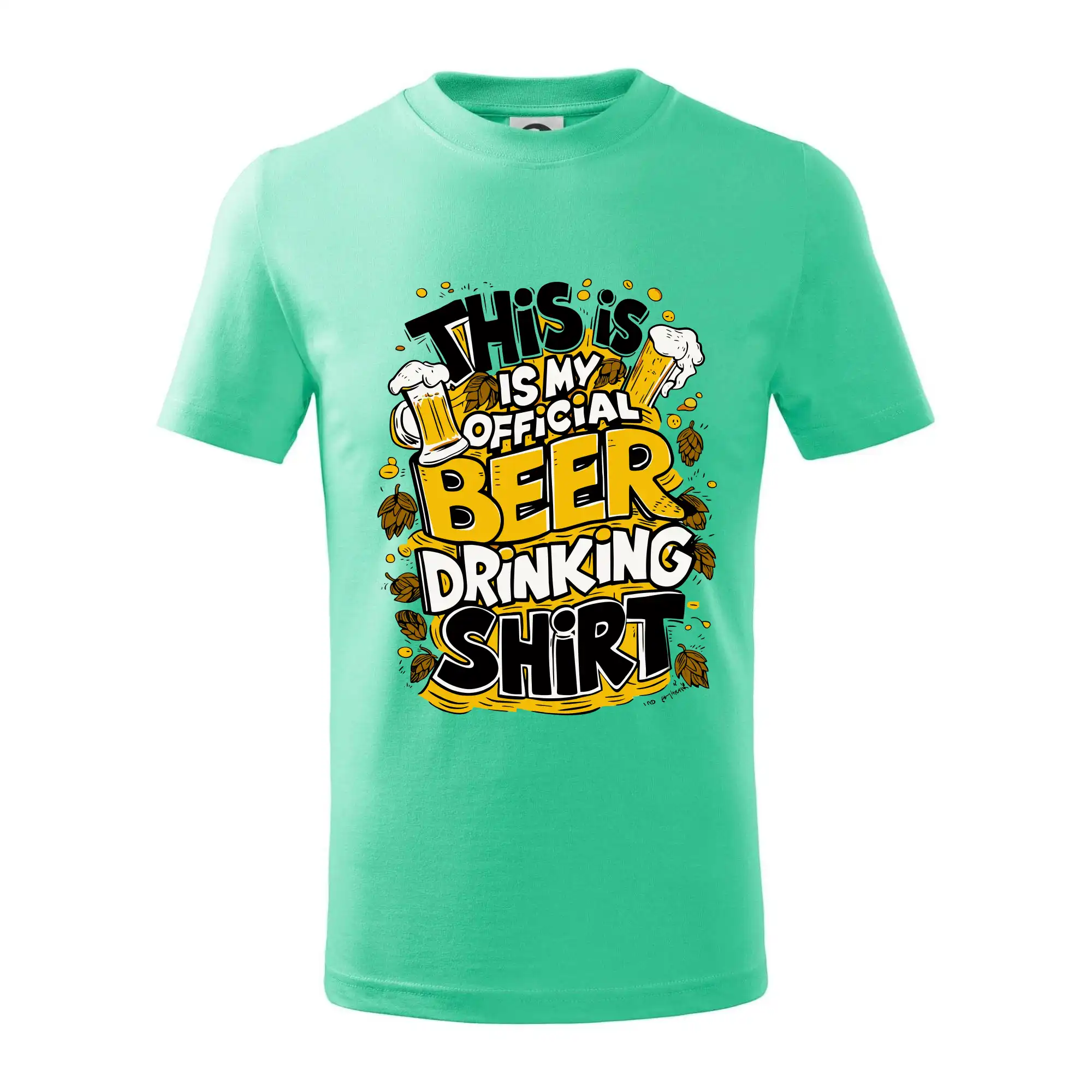 Vtipná tričká pre pivárov - This Is My Official Drinking Shirt - chmel - Tričko detské bavlnené
