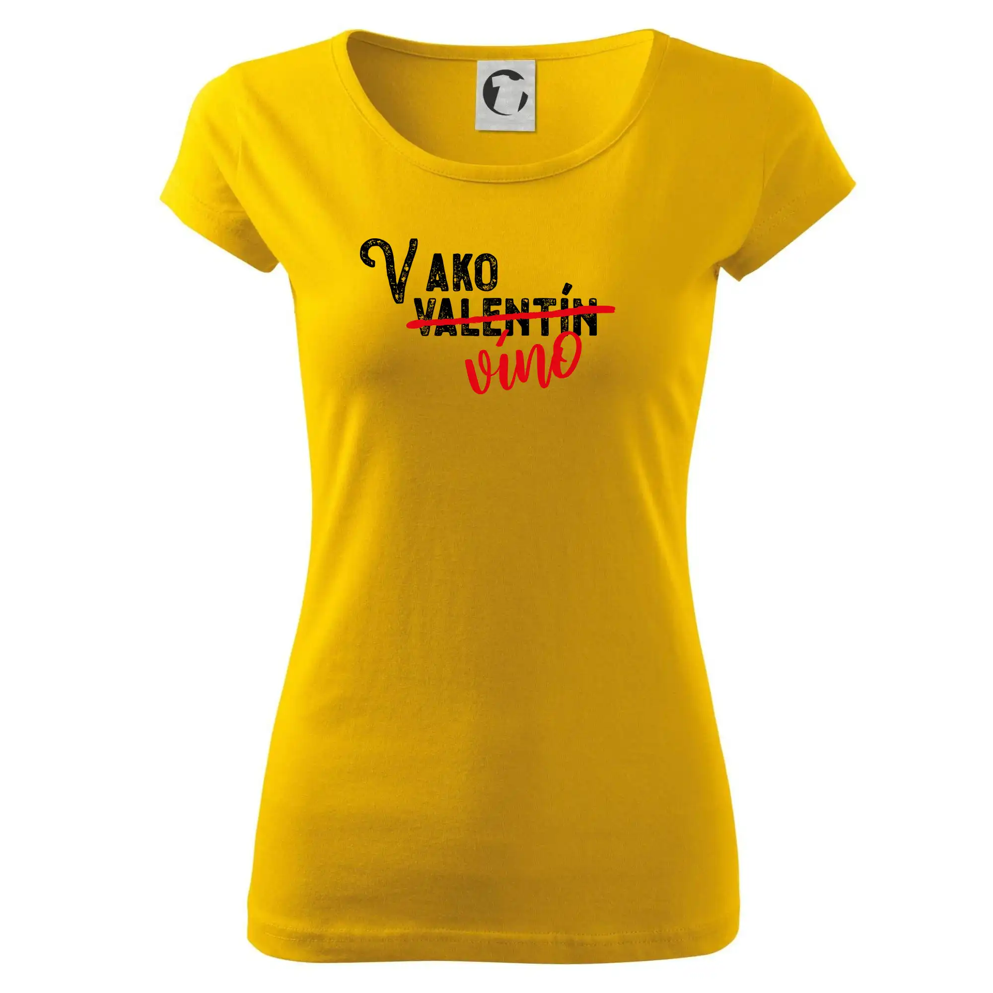 Tričká pre zamilovaných - V ako Valentín víno - Dámske tričko Pure
