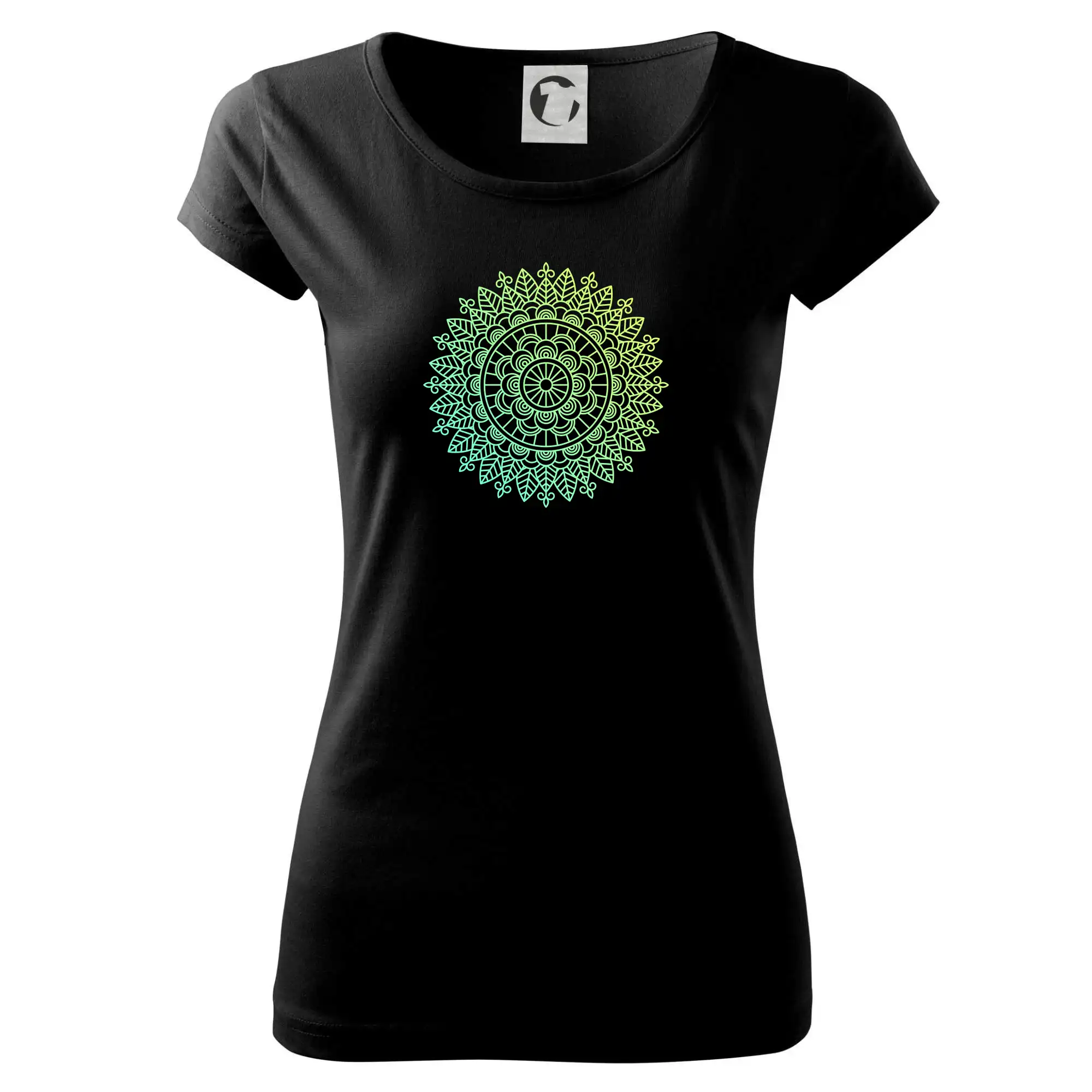 Mandala zelenožlutá - Dámske tričko Pure