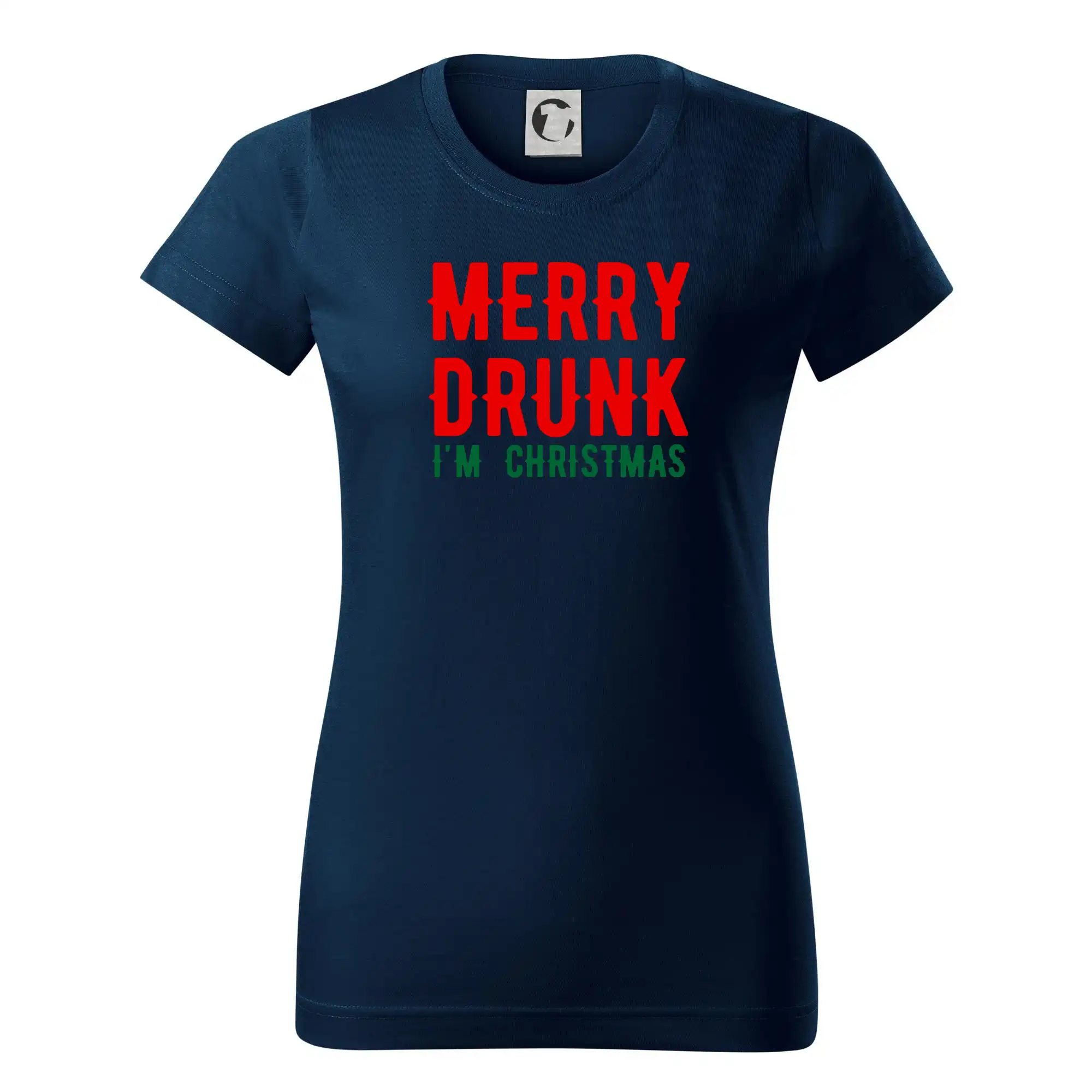 Vianočné tričká - Merry Drunk I'm Christmas - Dámske tričko basic - ľahko voľnejšie a dlhšie