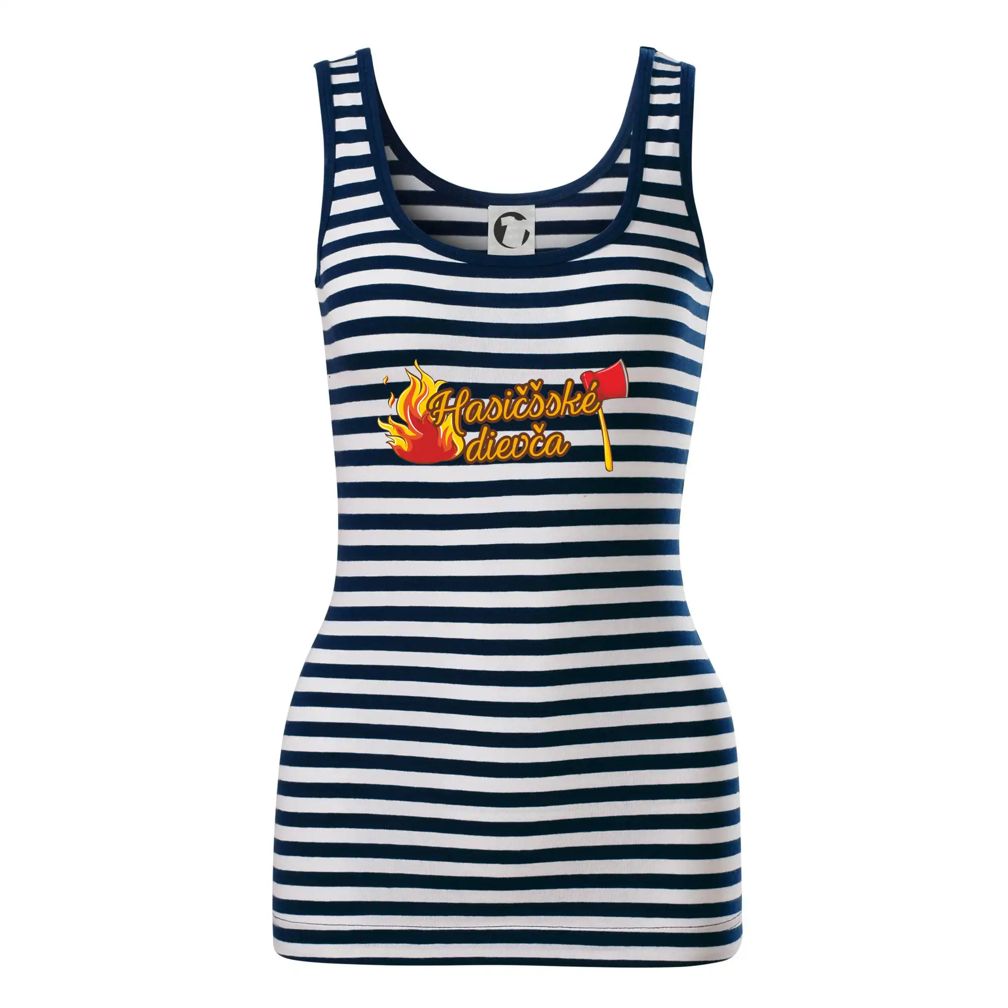 Originálne tričká pre hasičov - Hasičšské dievča oheň a sekera - Sailor tielko na vodu
