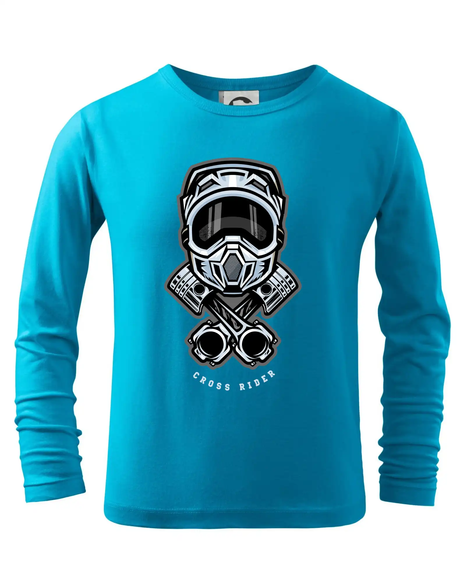 Motocross tričká - Cross rider piesty helma - Tričko detské Long Sleeve
