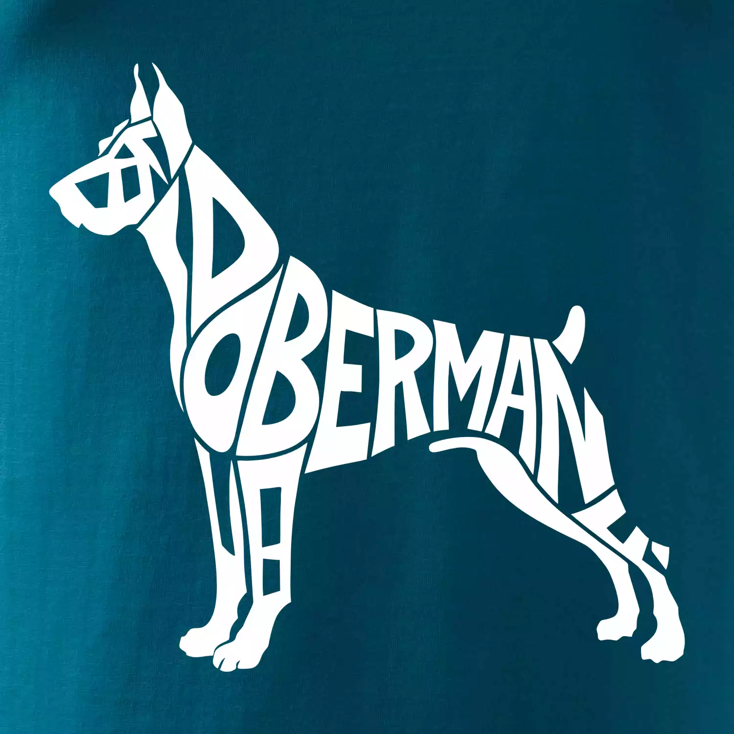 Doberman - nápis v tělě