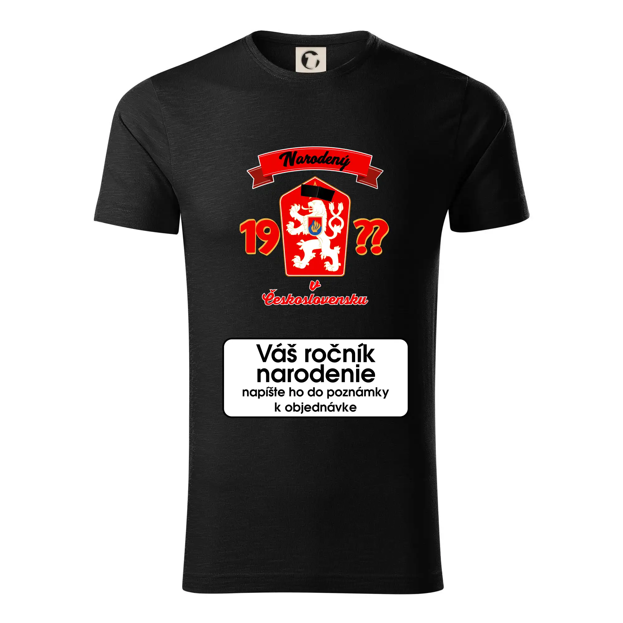 Prelepená hviezda - Narodený v Československu - vlastný ročník - Tričko z organickej bavlny