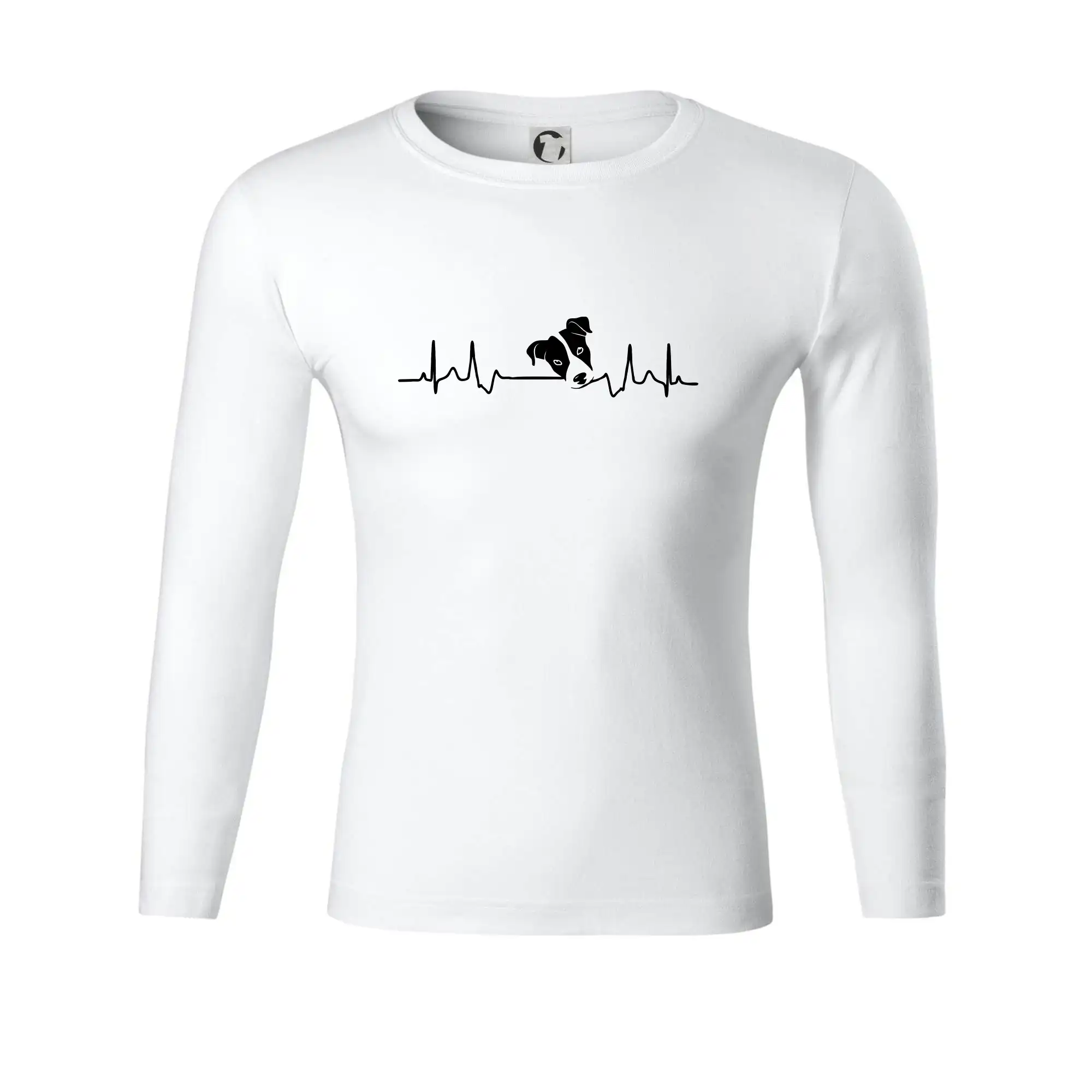 Jack Russell Teriér na tričku - Jack Russell Terriér Ekg - Tričko Progress s dlhým rukávom