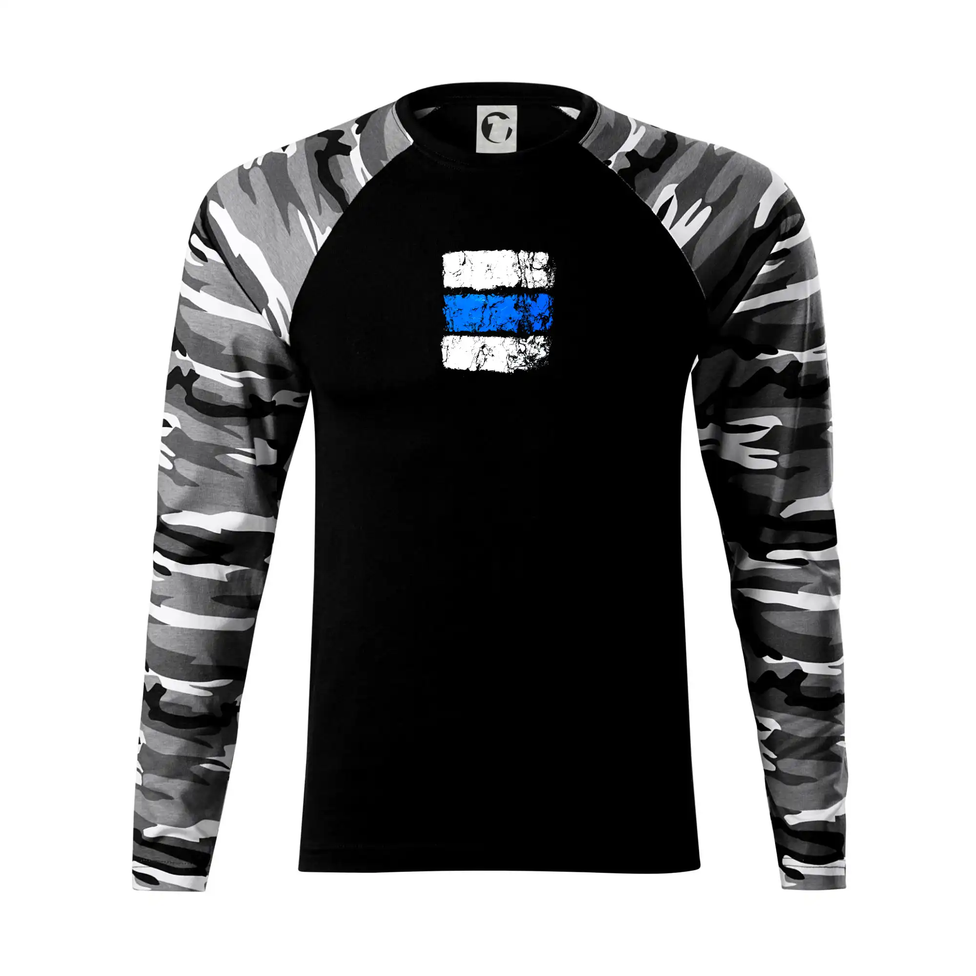 Trička pre cestovateľov - Turistická značka - modrá - Camouflage LS