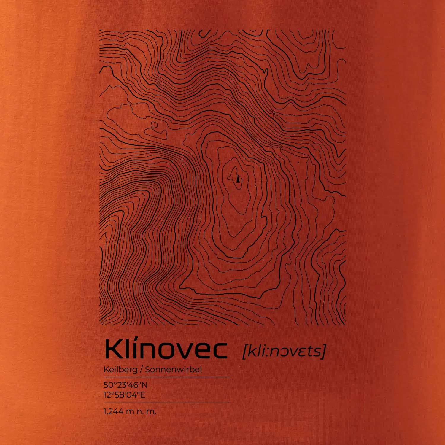 Klínovec - vrstevnice v obdélníku