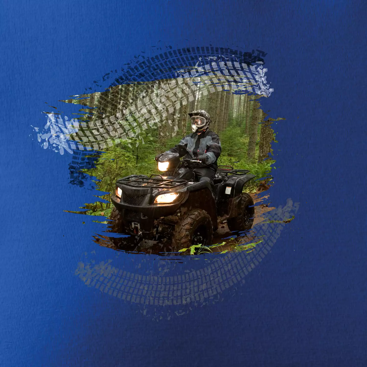 ATV čtyřkolka v lese