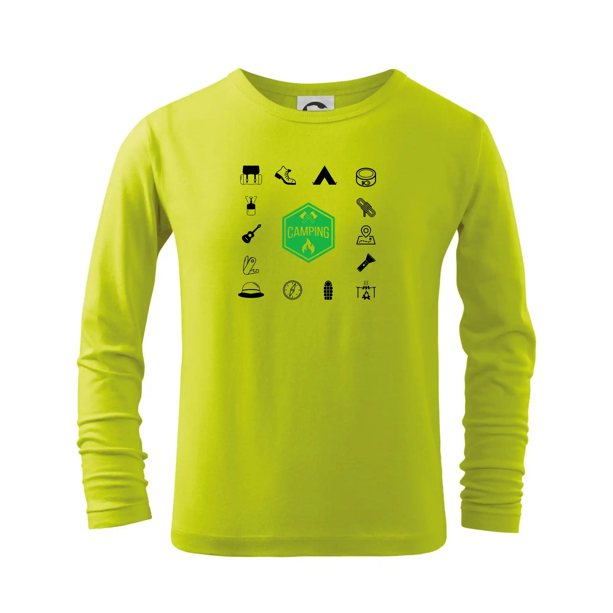 Trička na kempovanie - Kempovanie symboly - Tričko detské Long Sleeve