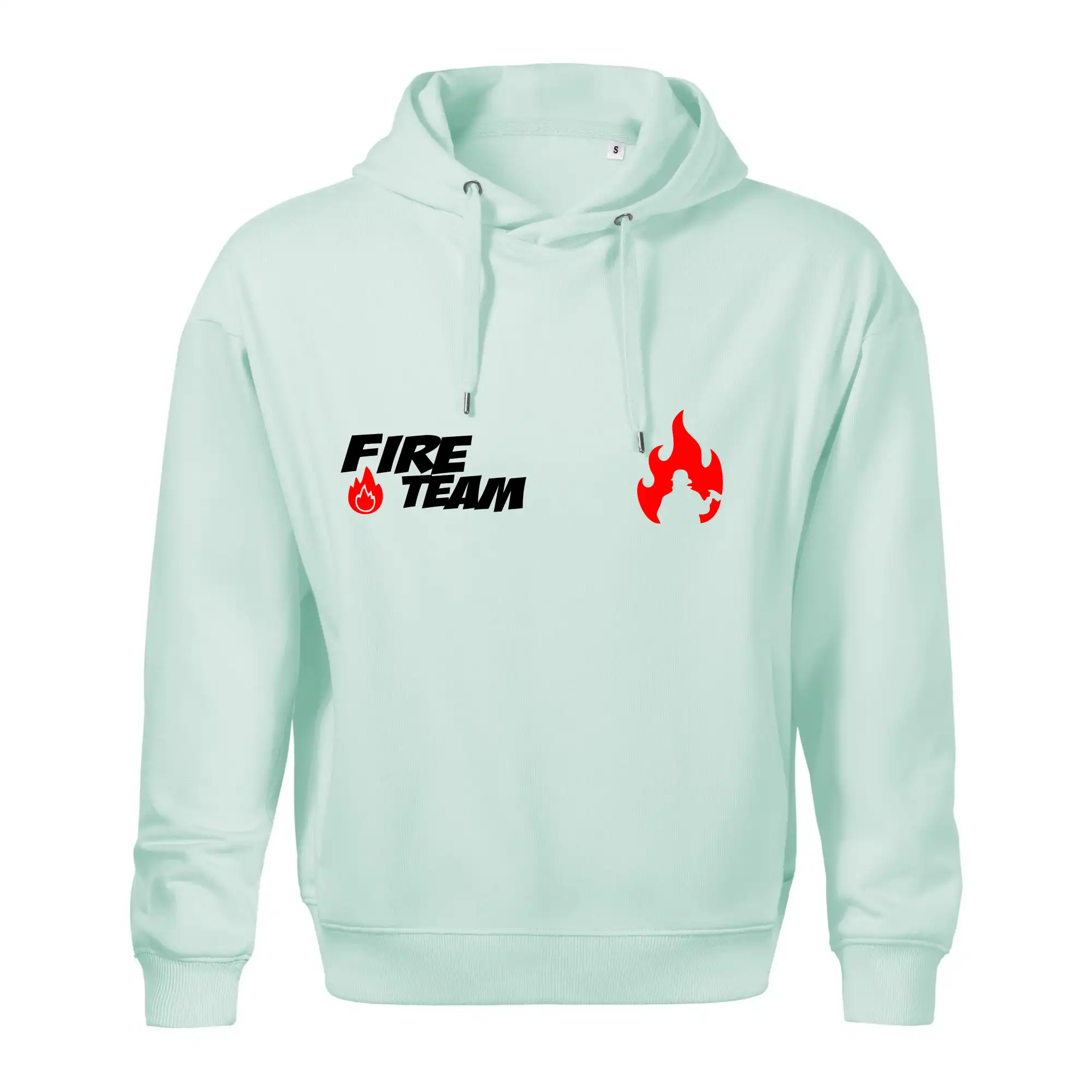 Originálne tričká pre hasičov - Fire Team plamen - Oversized mikina pánska Moon - kratšia + širšia