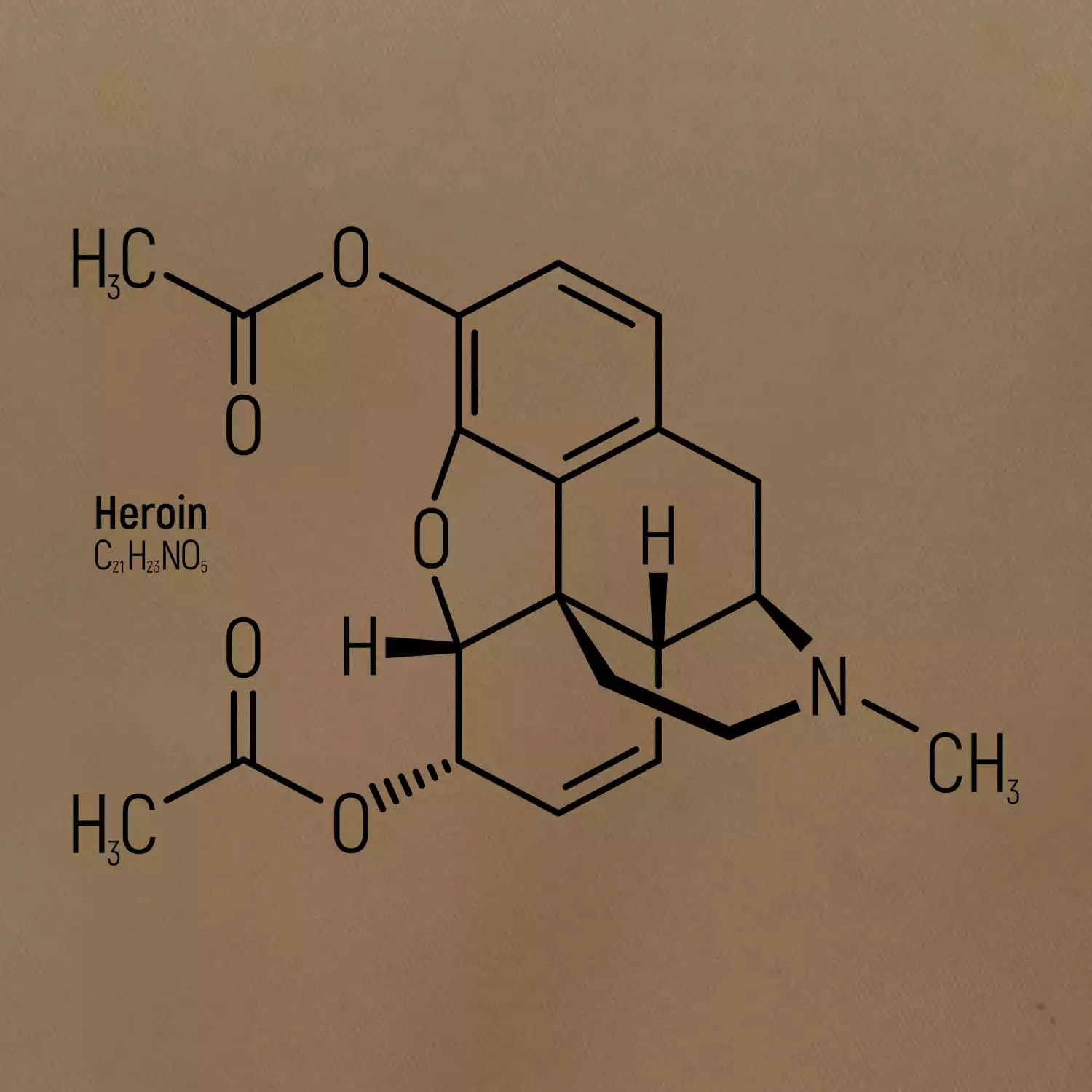 Molekulární struktura Heroin