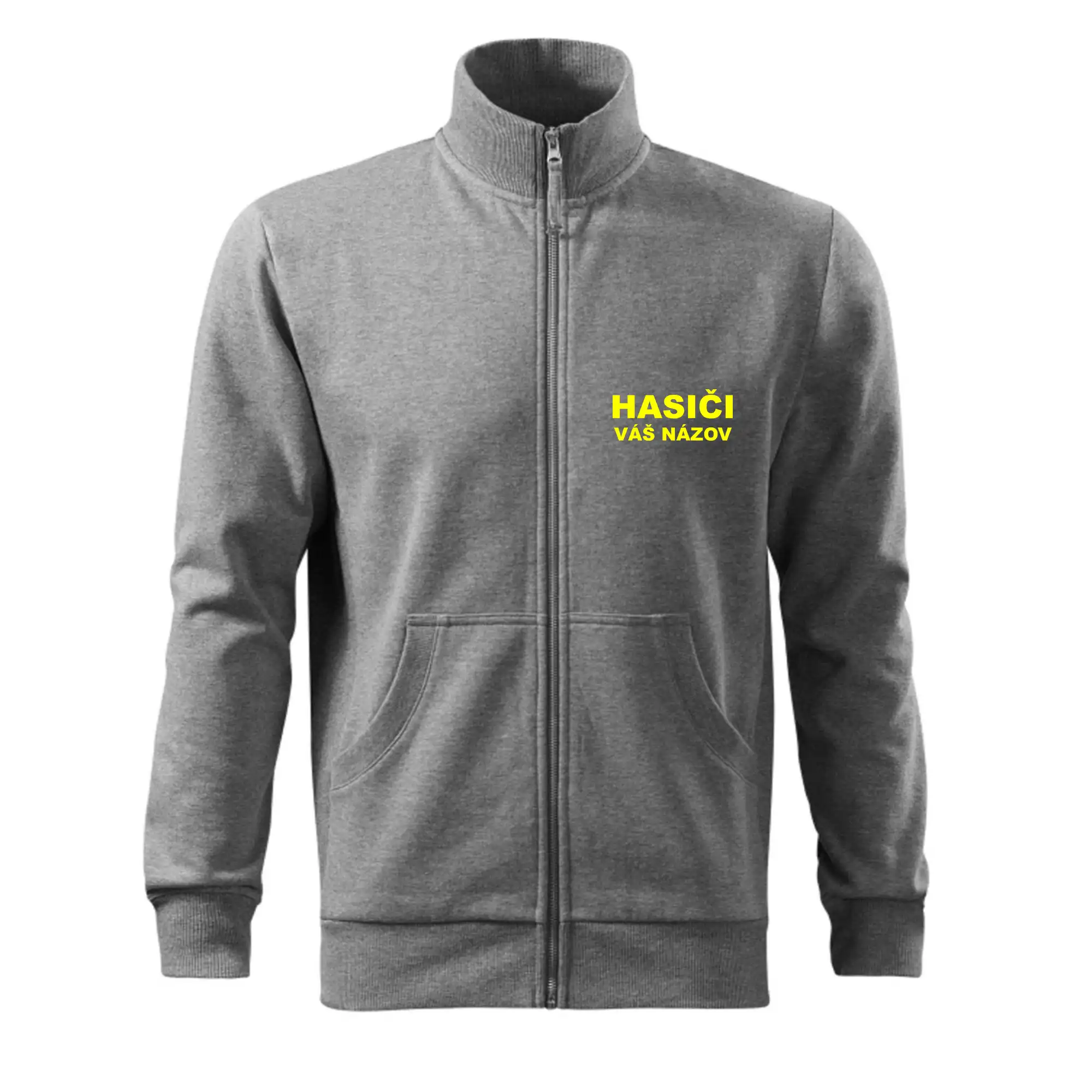 Originálne tričká pre hasičov - Hasiči - žltý nápis - váš názov zboru - Mikina bez kapucne Adventure