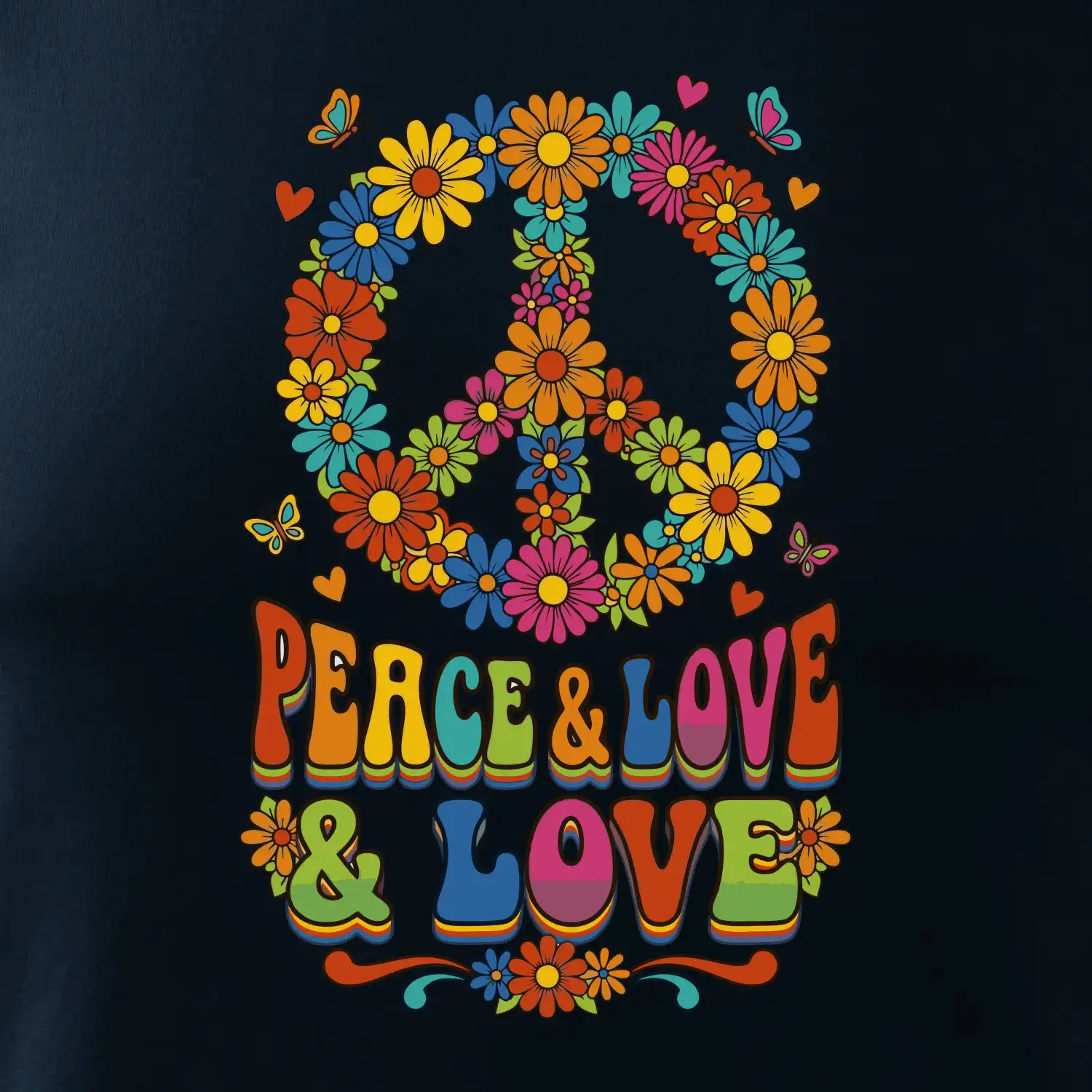 Peace and love - na výšku s květy