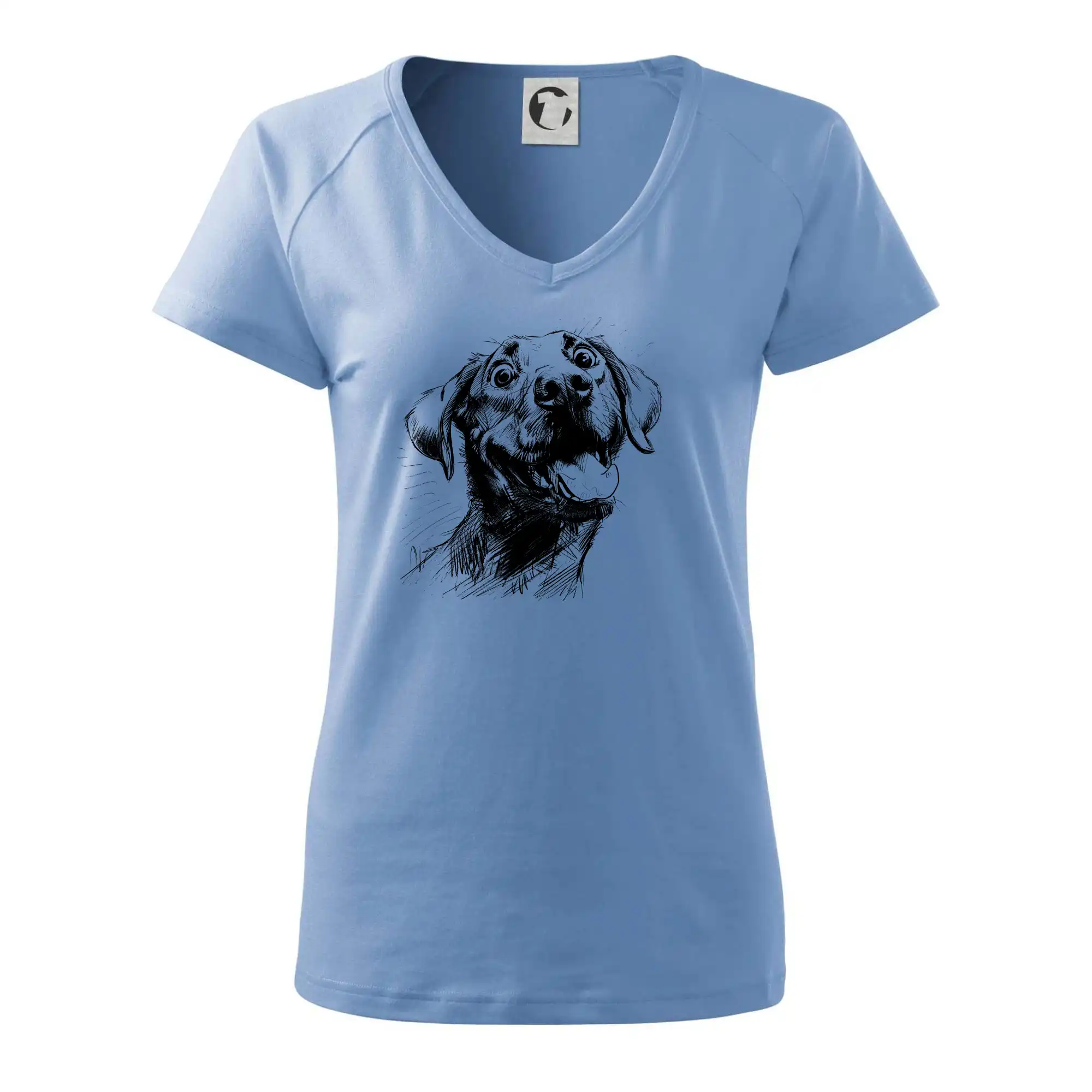 Černobílá karikatura Labrador světlý