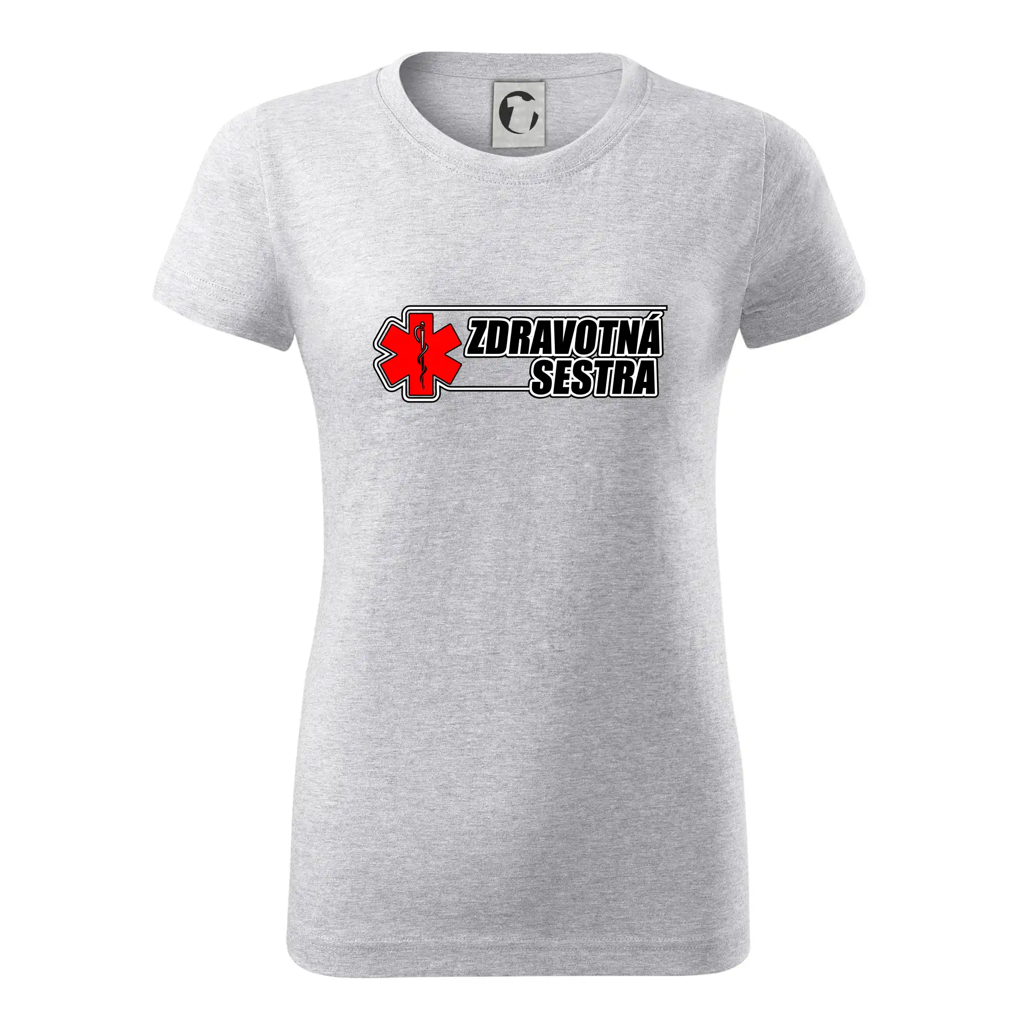 Tričká a mikiny pre záchranárov a lekárov - Kvalitné oblečenie pre zdravotníkov - Zdravotná sestra - kríž - Dámske tričko basic - ľahko voľnejšie a dlhšie