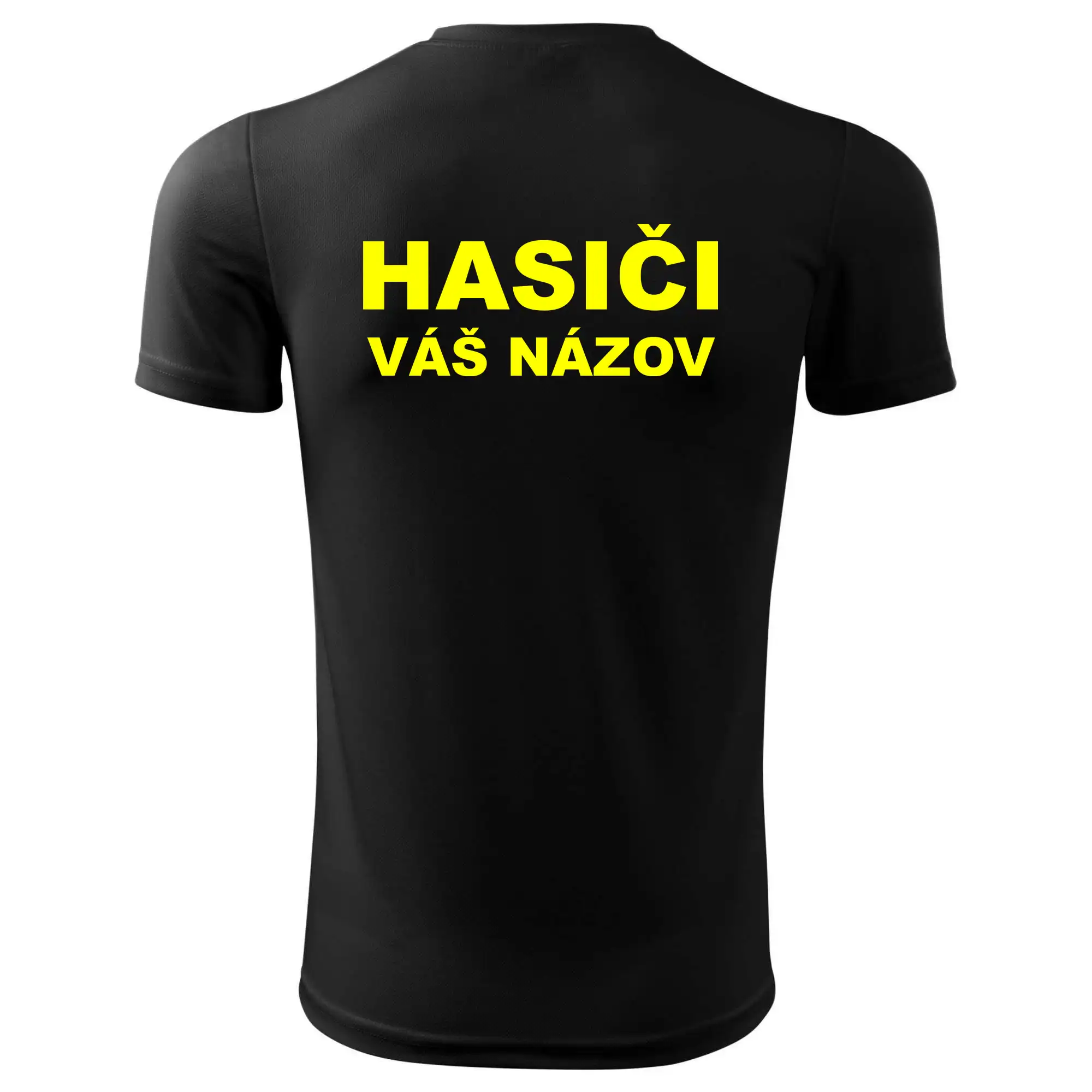 Hasiči - žltý nápis - váš názov zboru