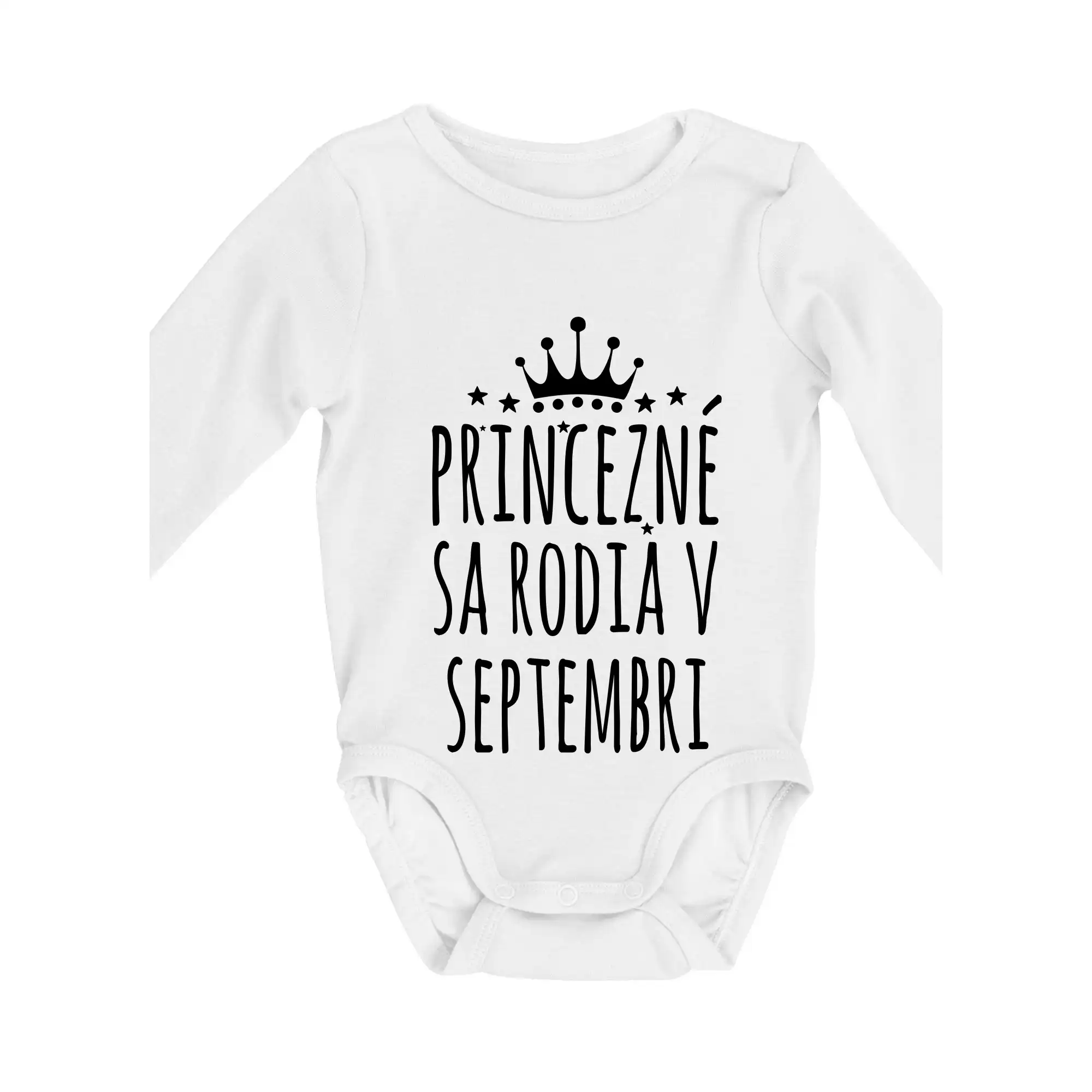 Tričká pre narodených v októbri - Princezné sa rodia v októbri - Body dojčenské s dlhým rukávom