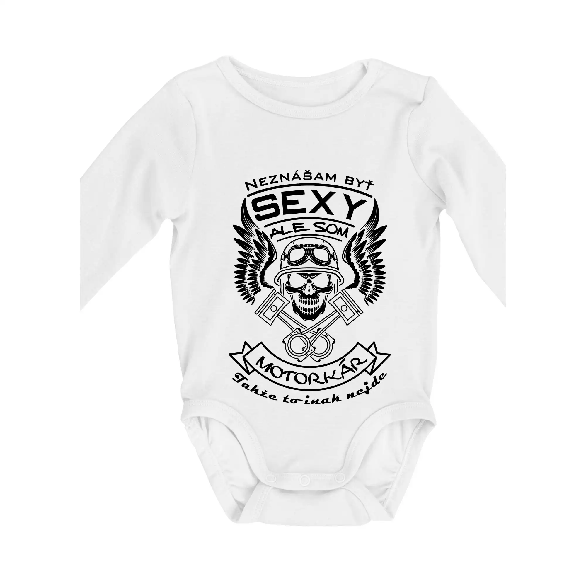 Neznášam byť sexy - Neznášam byť sexy - motorkár - Body dojčenské s dlhým rukávom