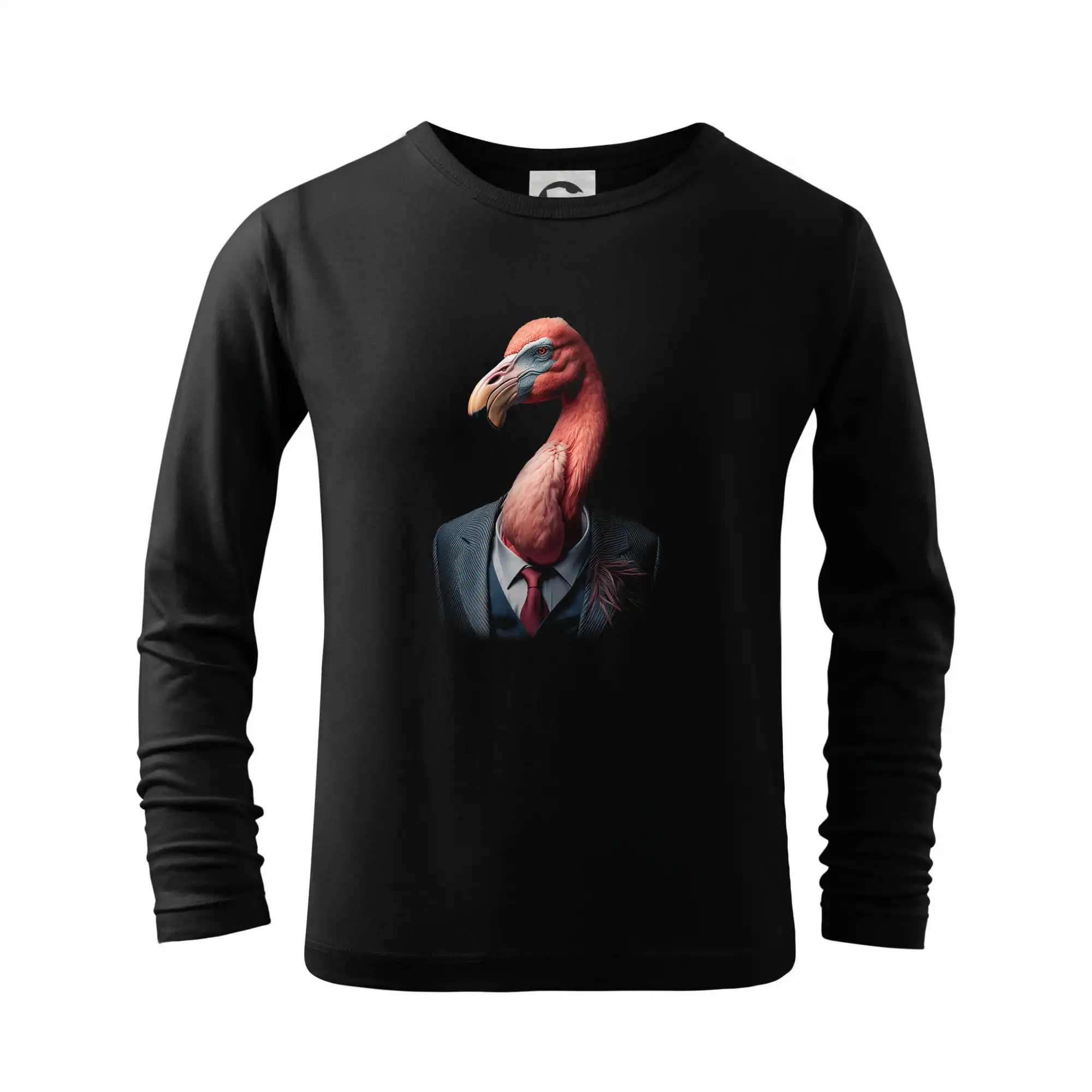 Tričká so zvieratami - Plameňák v obleku - Tričko detské Long Sleeve
