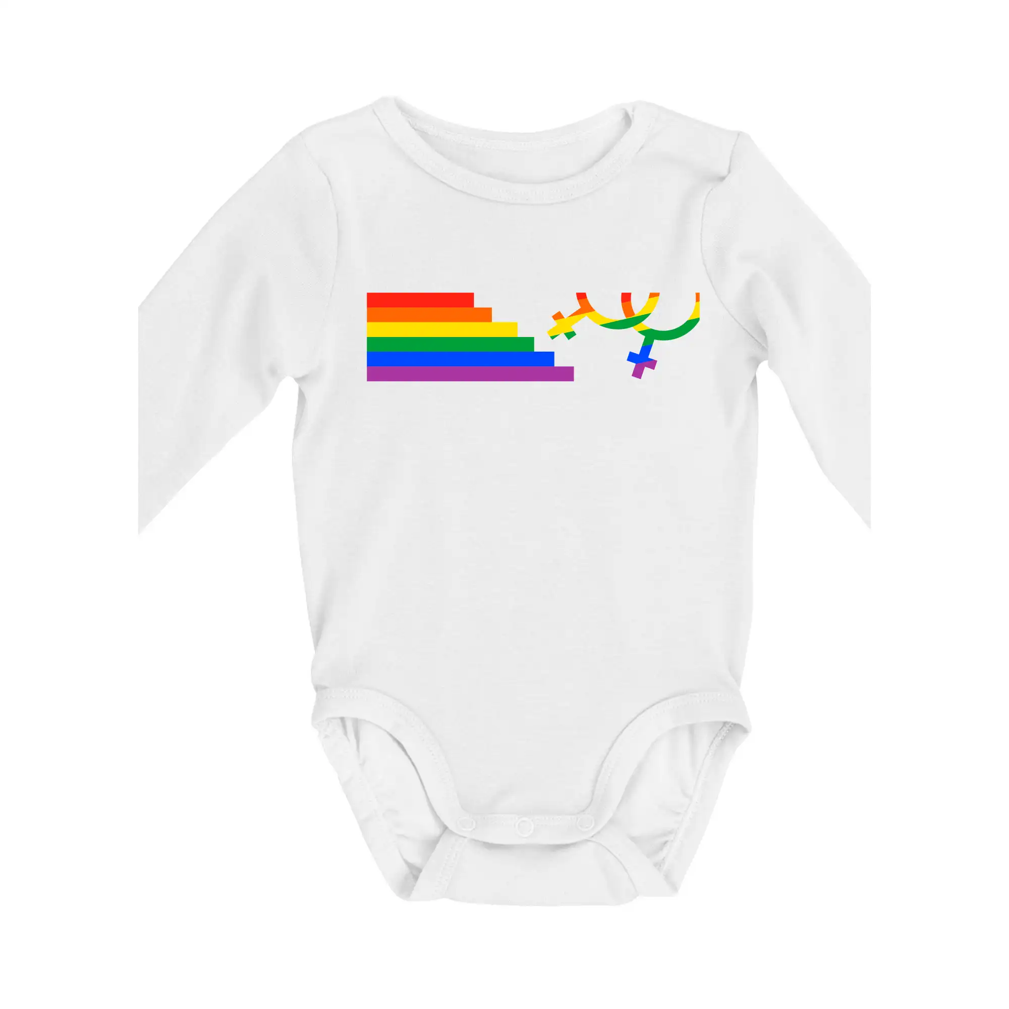 Tričká pre LGBT a Queer komunitu - Lesby symbol dúha - Body dojčenské s dlhým rukávom