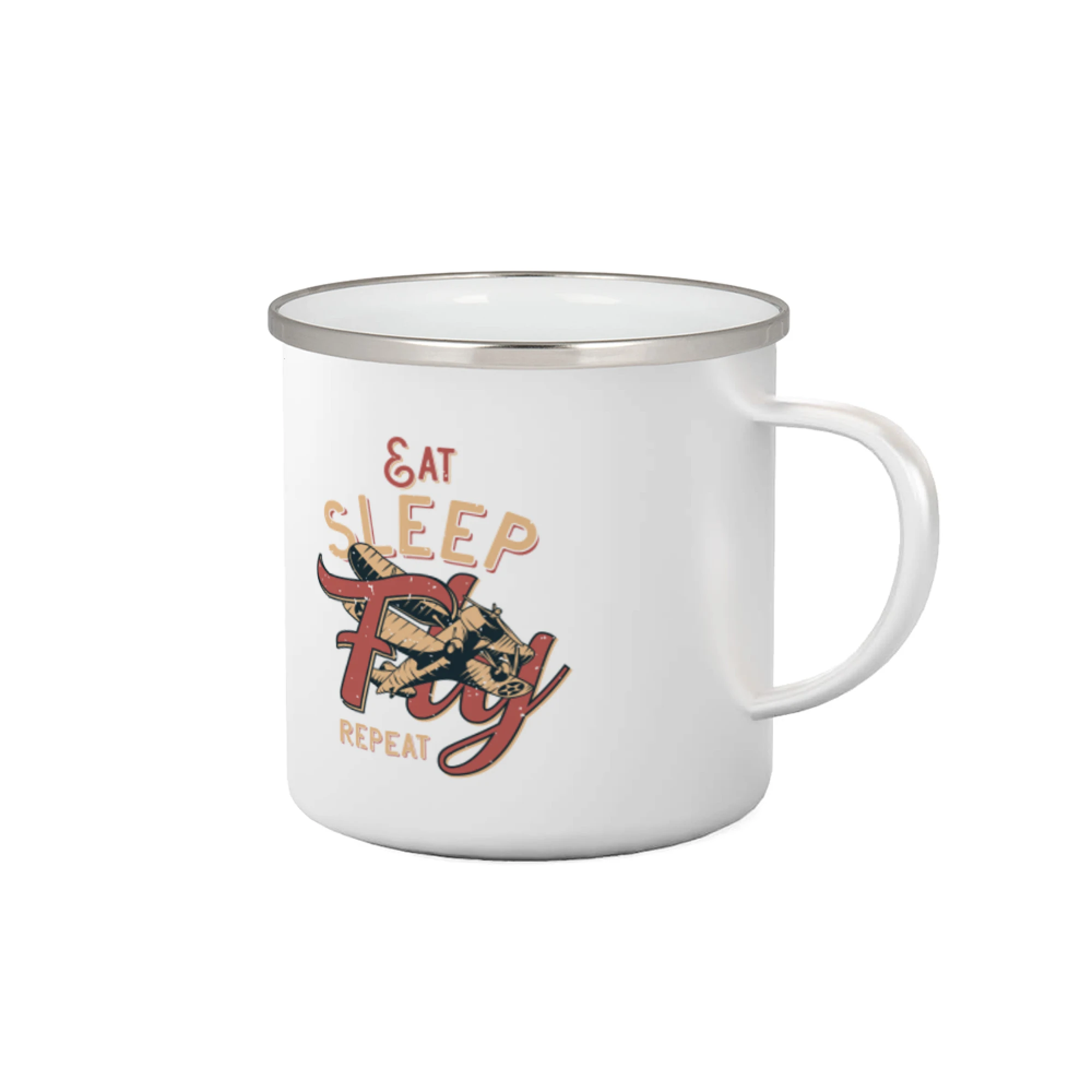 Vojenská tričká s potlačou - Eat Sleep Fly Repeat letadlo - Plecháčik