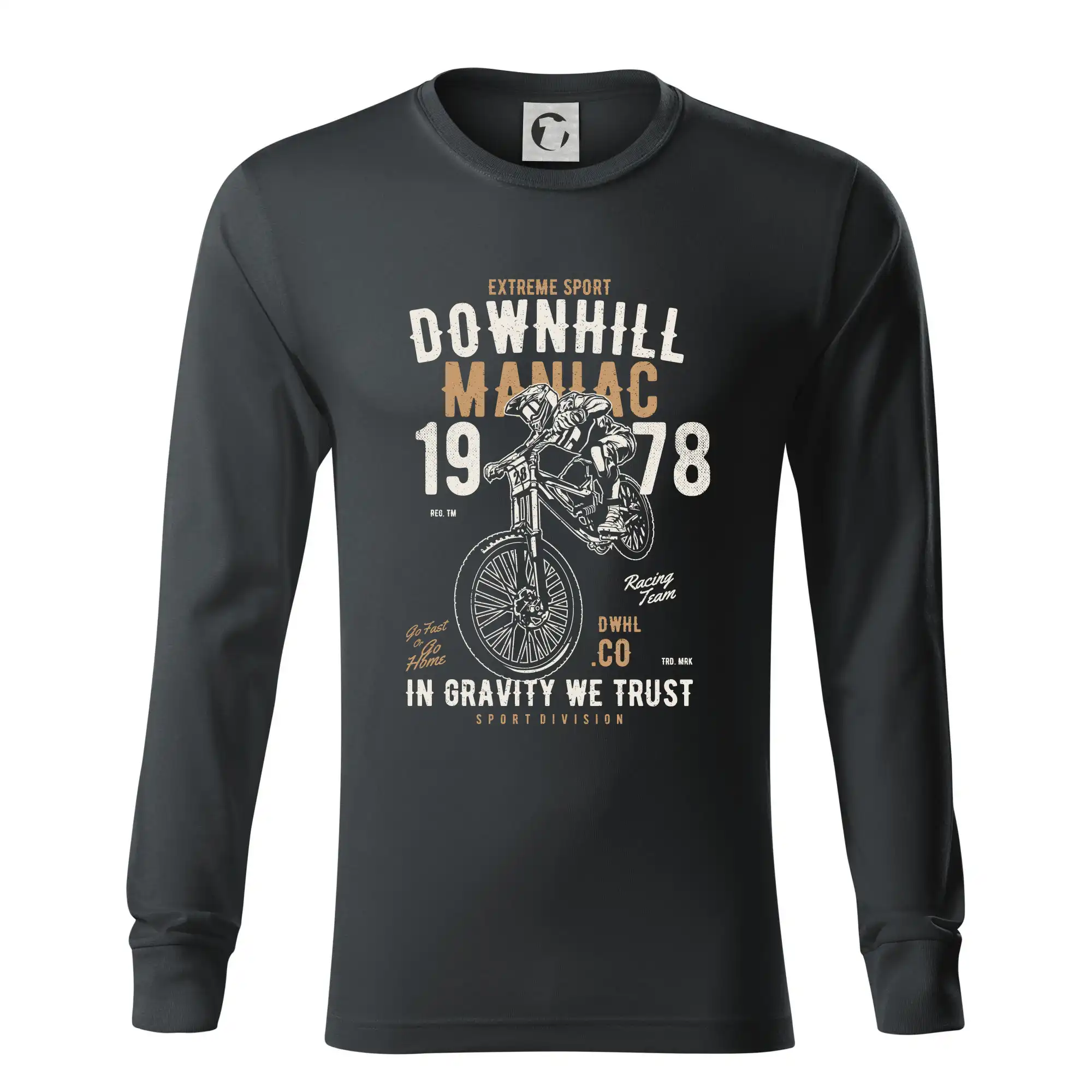 Tričko ako darček pre cyklistu - Downhill Maniac (vlastní ročník) - Tričko s dlhým rukávom LS R05