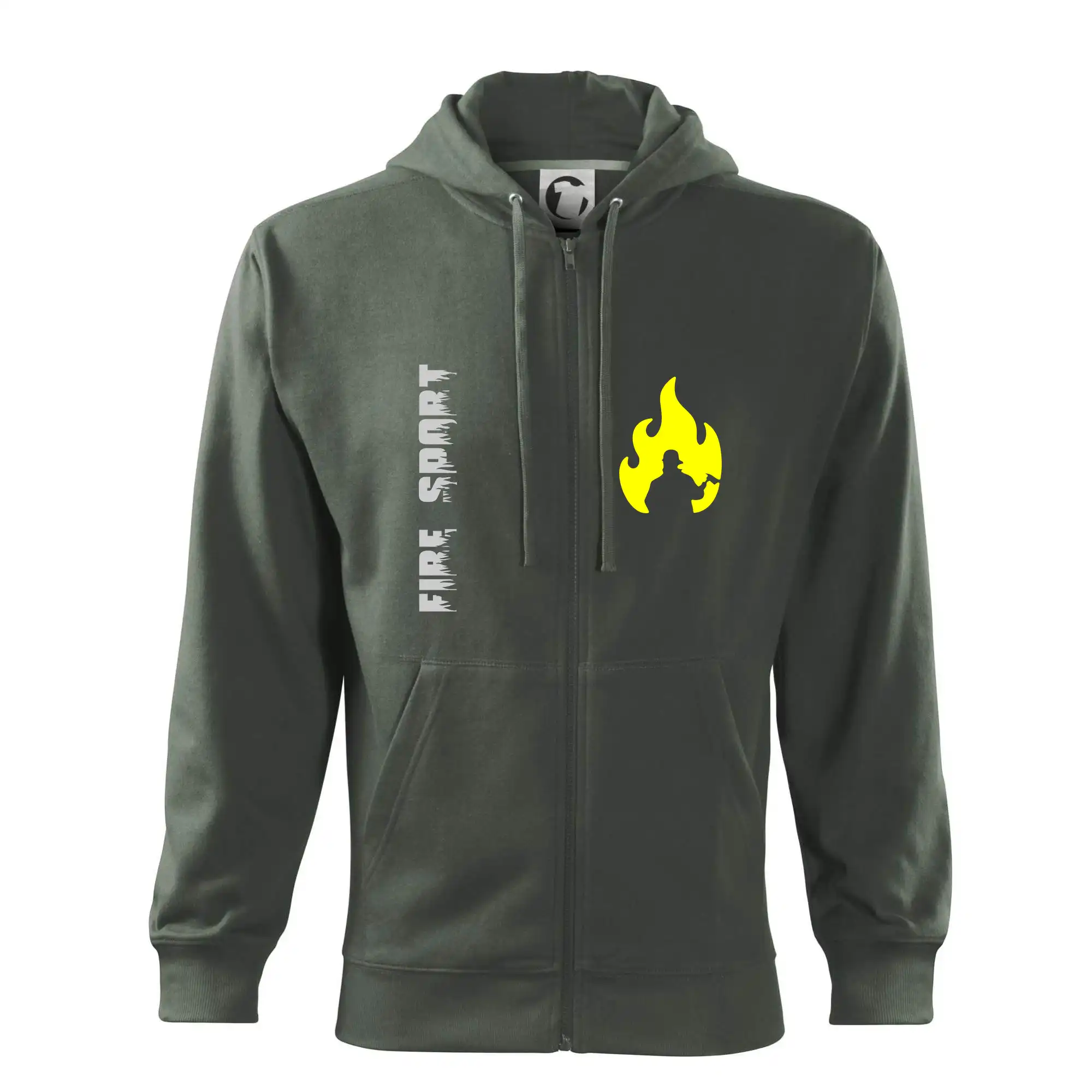 Originálne tričká pre hasičov - Hasiči - Váš názov - FLUO + Reflexná potlač - Mikina s kapucňou na zips trendy zipper