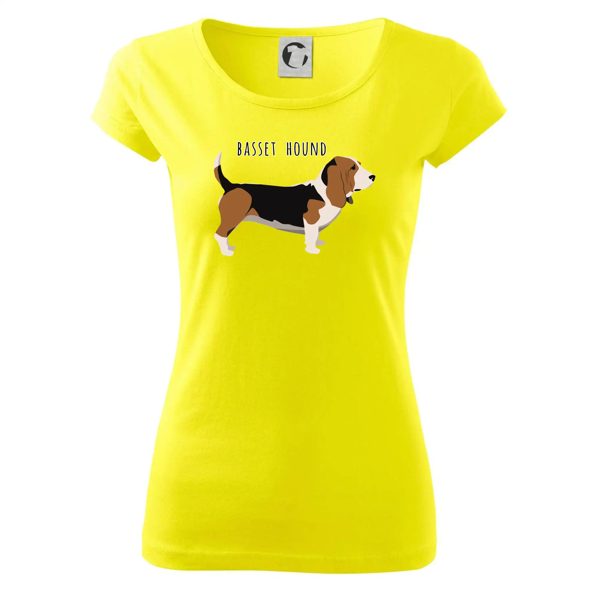 Baset na tričku - Basset hound pes s nápisom - Dámske tričko Pure