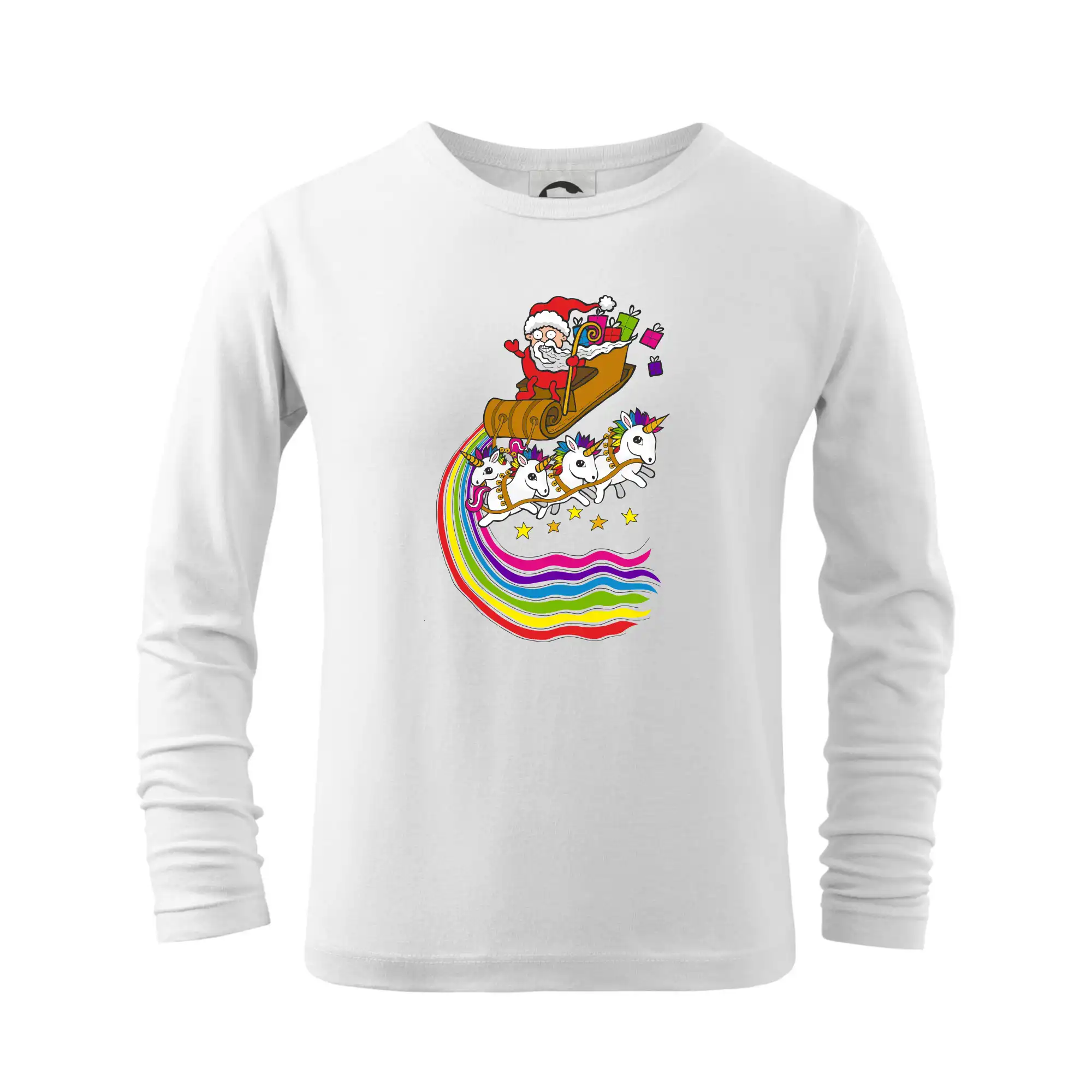 Tričká s jednorožcom - Santa a jednorožce (Pecka design) - Tričko detské Long Sleeve