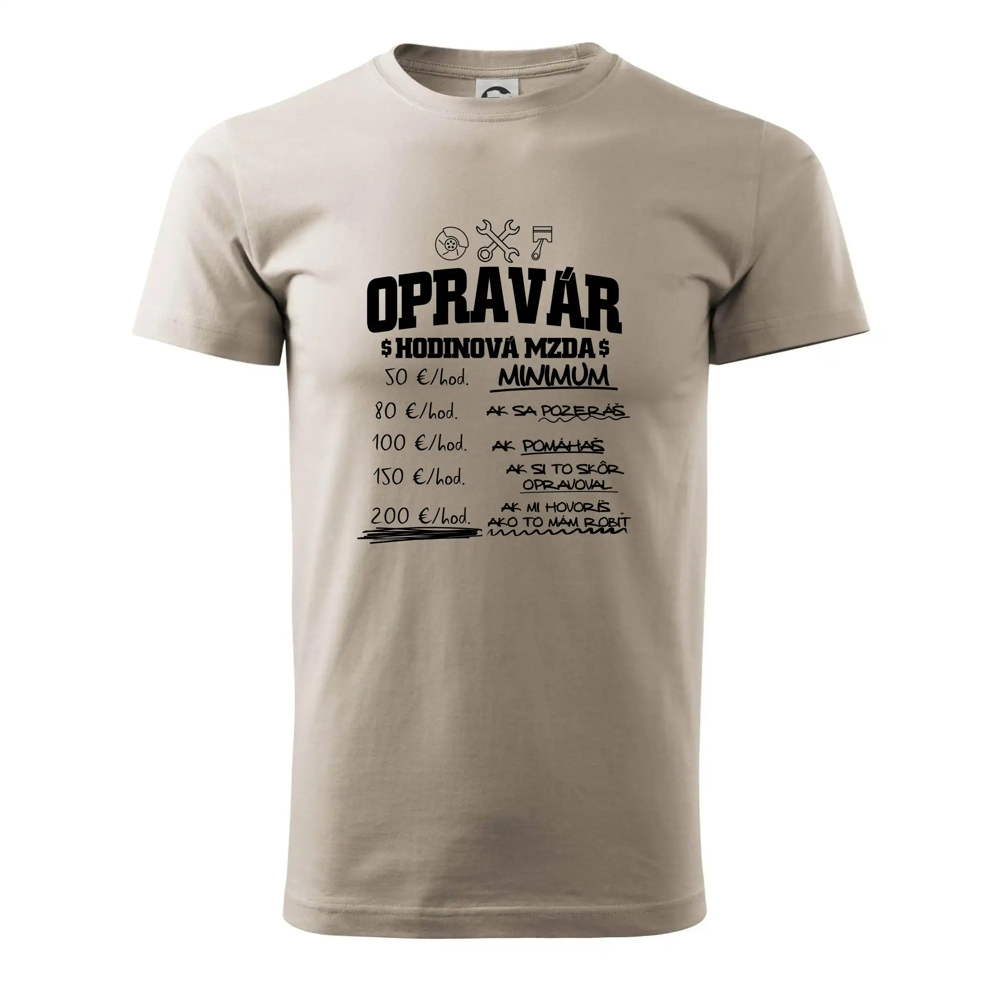 Hodinová mzda - opravár