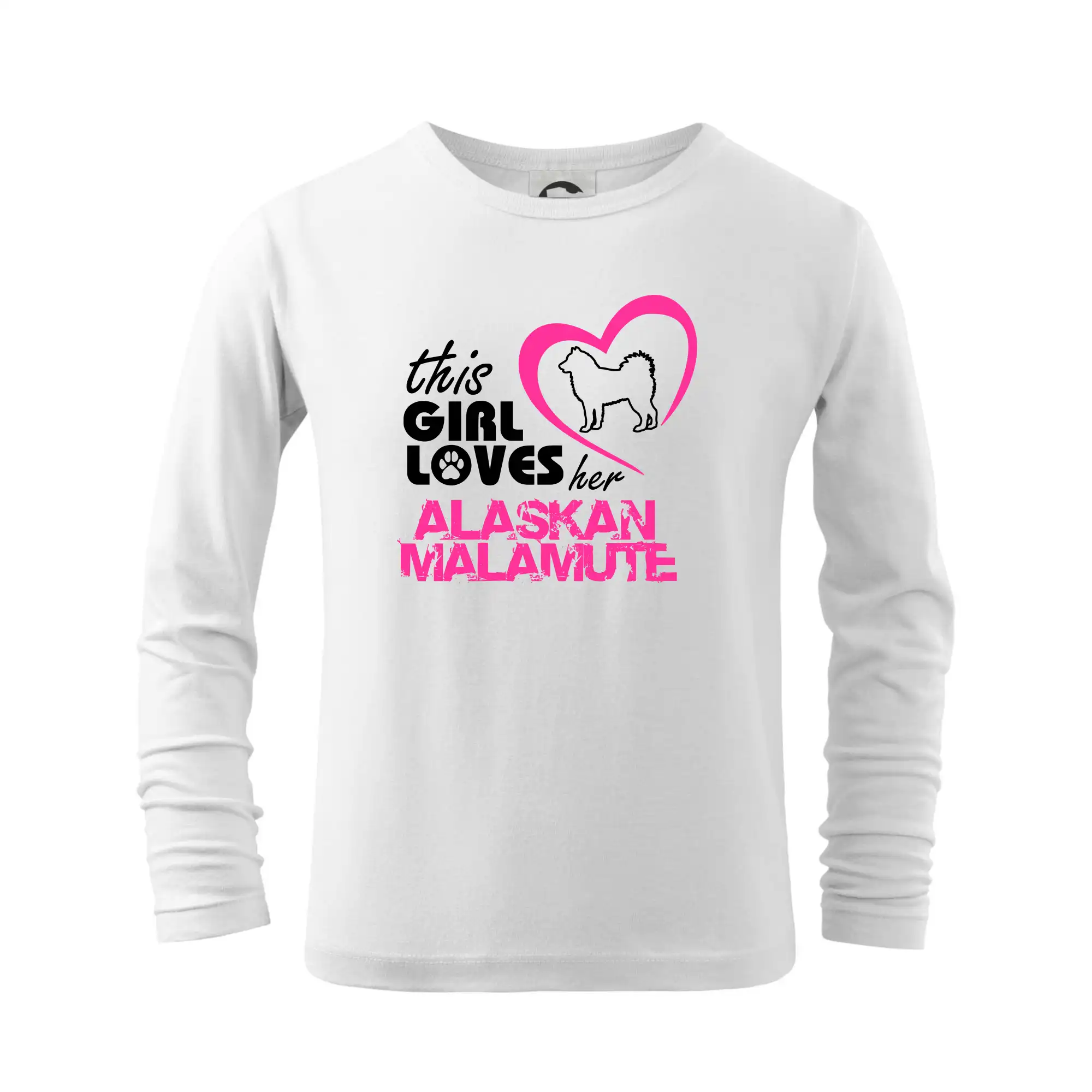 Ostatné psie plemená - This Girl Loves her Alaskan Malamute - Tričko detské Long Sleeve