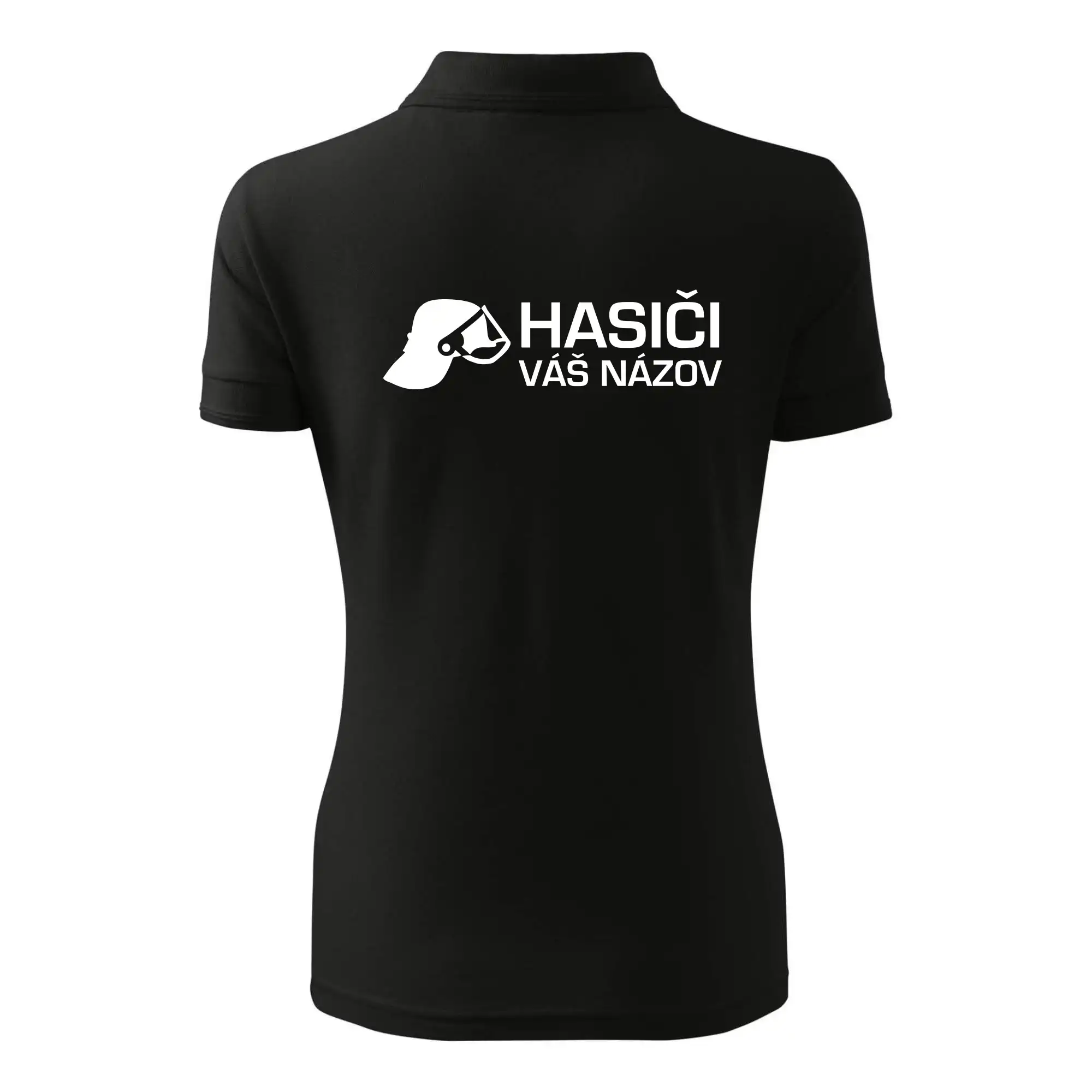 Originálne tričká pre hasičov - Hasiči helma - vlastný nápis - Polokošeľa dámska Pique Polo