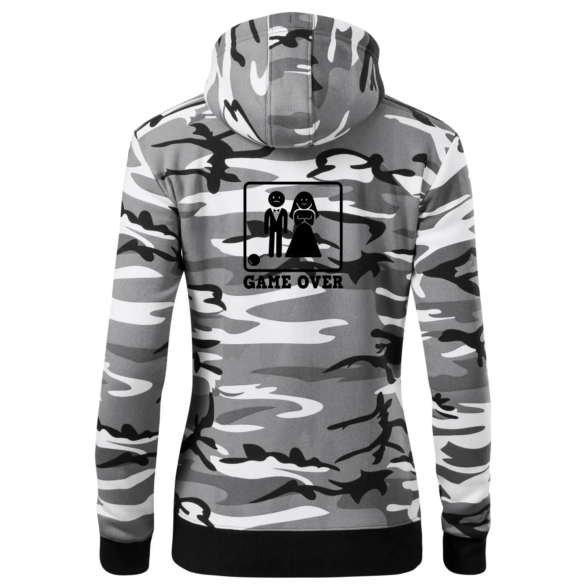 Tričká na rozlúčku so slobodou - Game Over rozlúčka - Mikina dámska trendy zipper s kapucňou