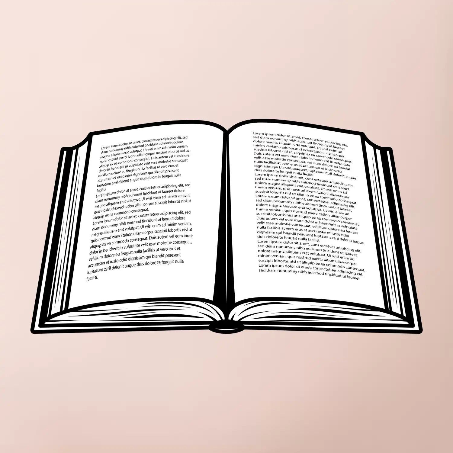 Kniha černobílá otevřená s textem