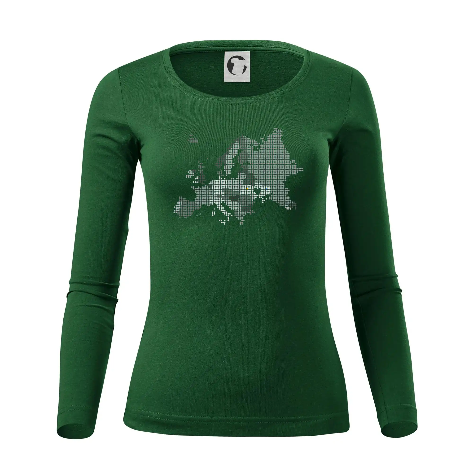 Mapa Evropy - srdce v Ukrajině