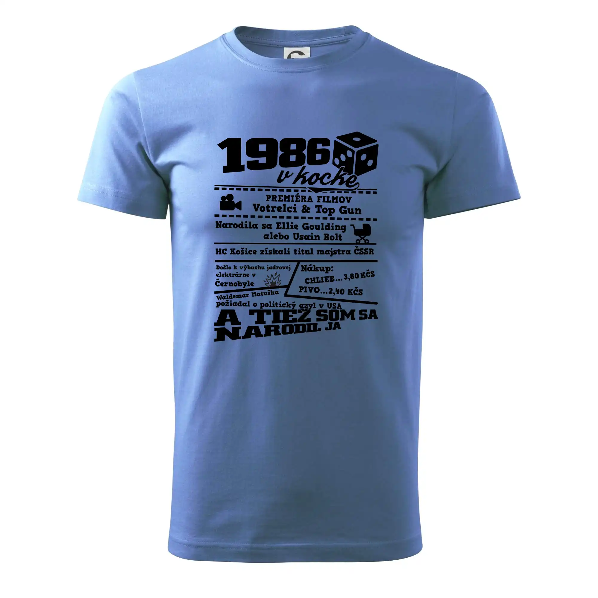 Trička s ročníkom 1986 - 1986 v kocke - Pánske tričko nižšej gramáže