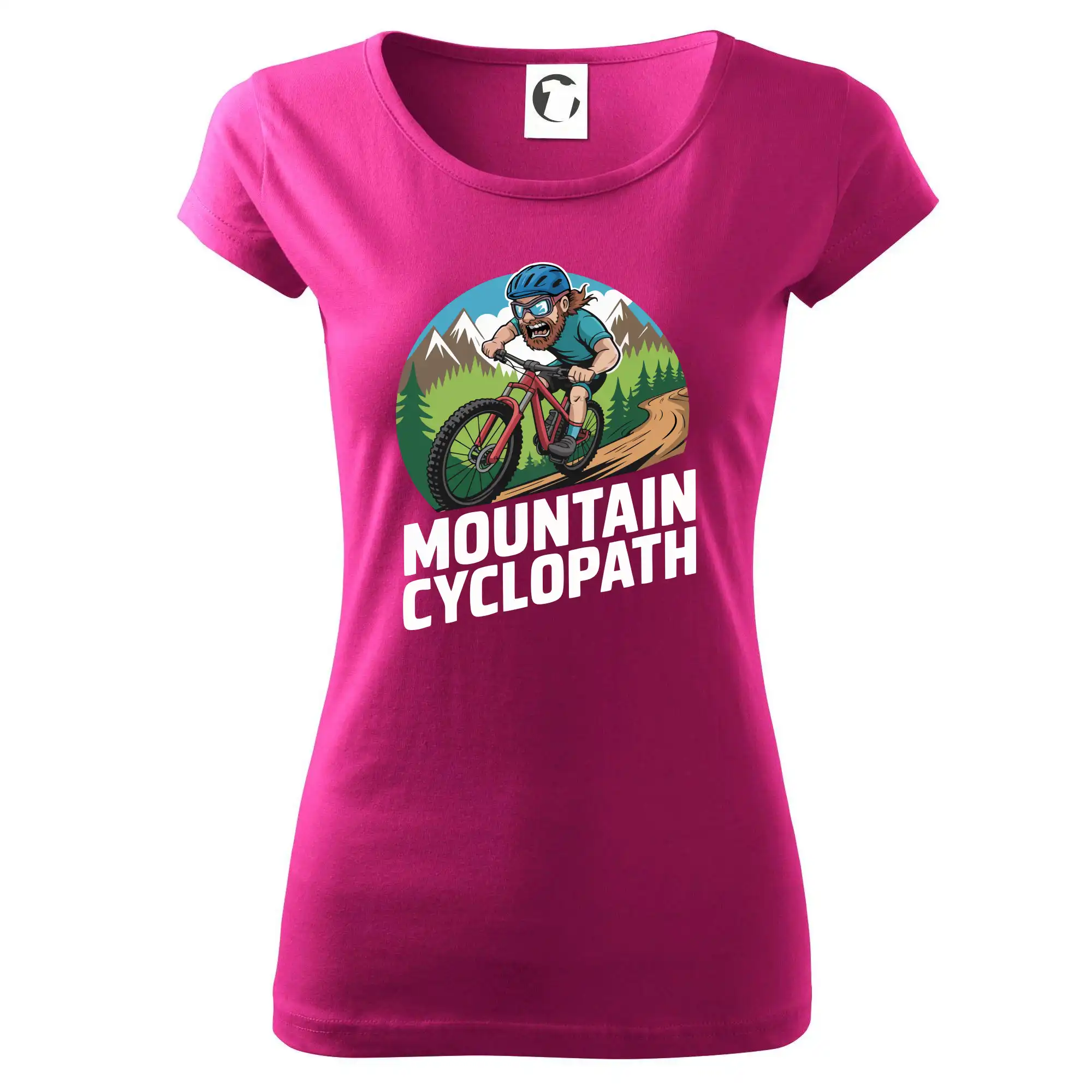 Tričko ako darček pre cyklistu - Mountain cyclopat plnovous - Dámske tričko Pure
