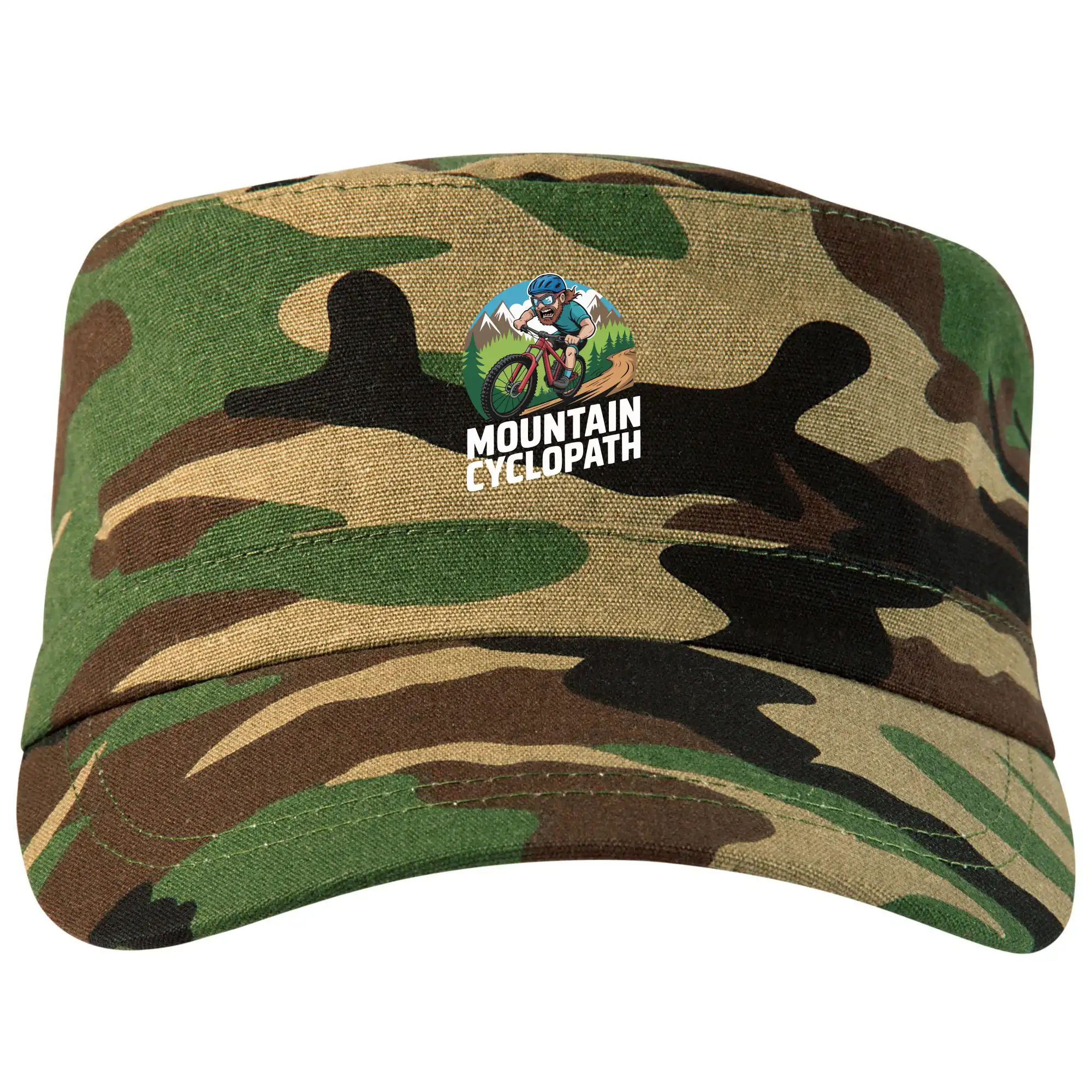 Tričko ako darček pre cyklistu - Mountain cyclopat plnovous - Šiltovka CAMO