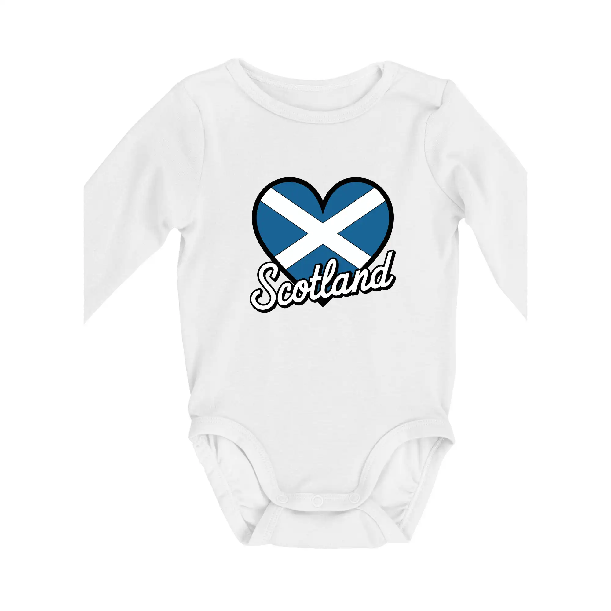 Ostatné mestá / miesta - Scotland Srdce s vlajkou - Body dojčenské s dlhým rukávom