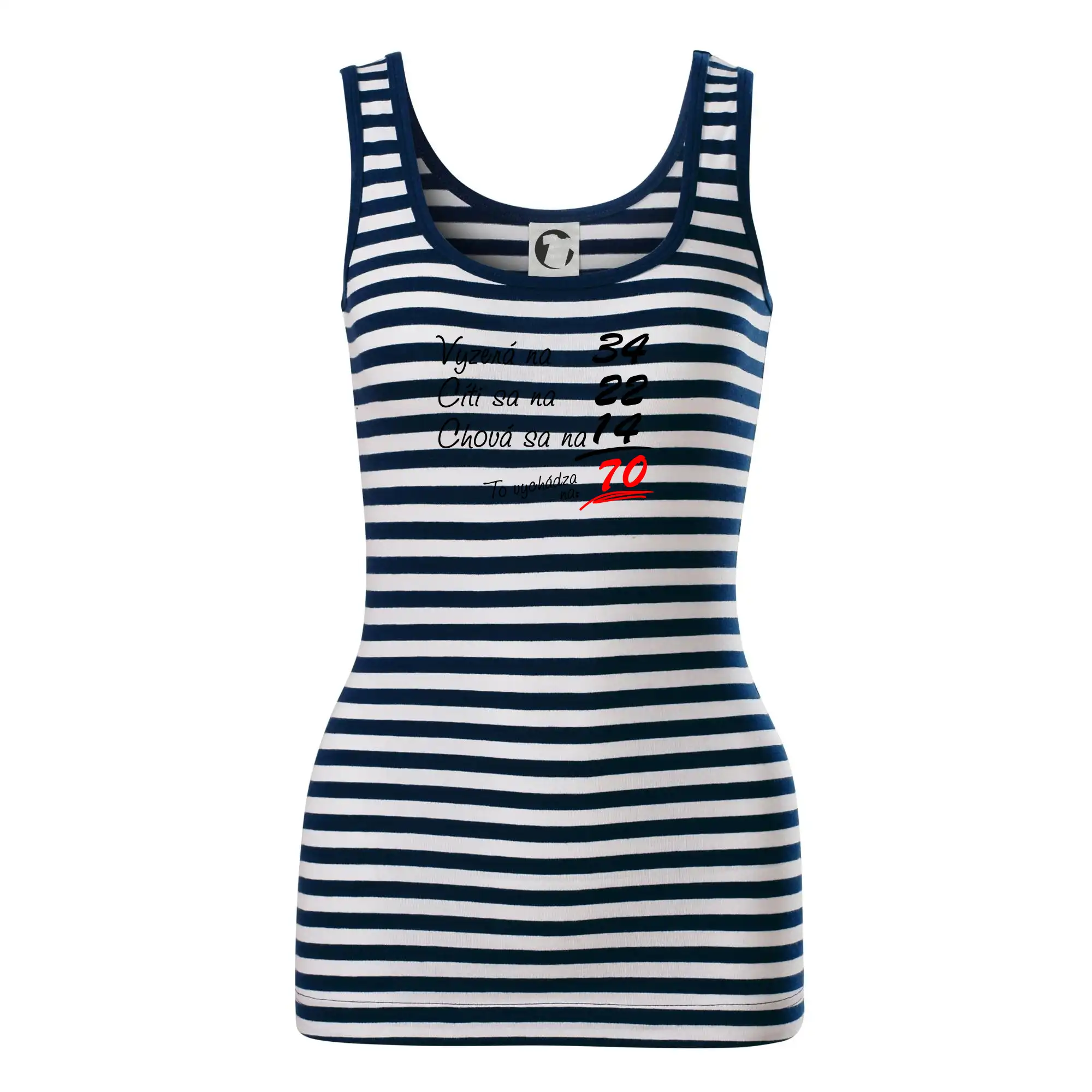 Veselé a vtipné hrnčeky s potlačou - Vyzerá, cíti sa, chová sa - 70 rokov - Sailor tielko na vodu