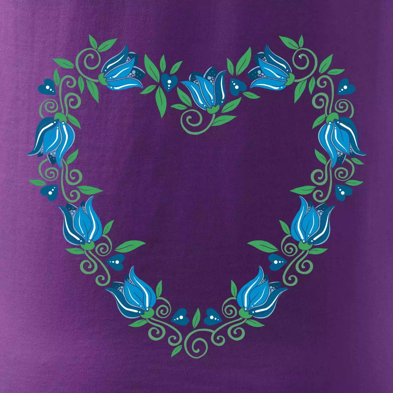 Modré tulipánové srdiečko (Pecka design)