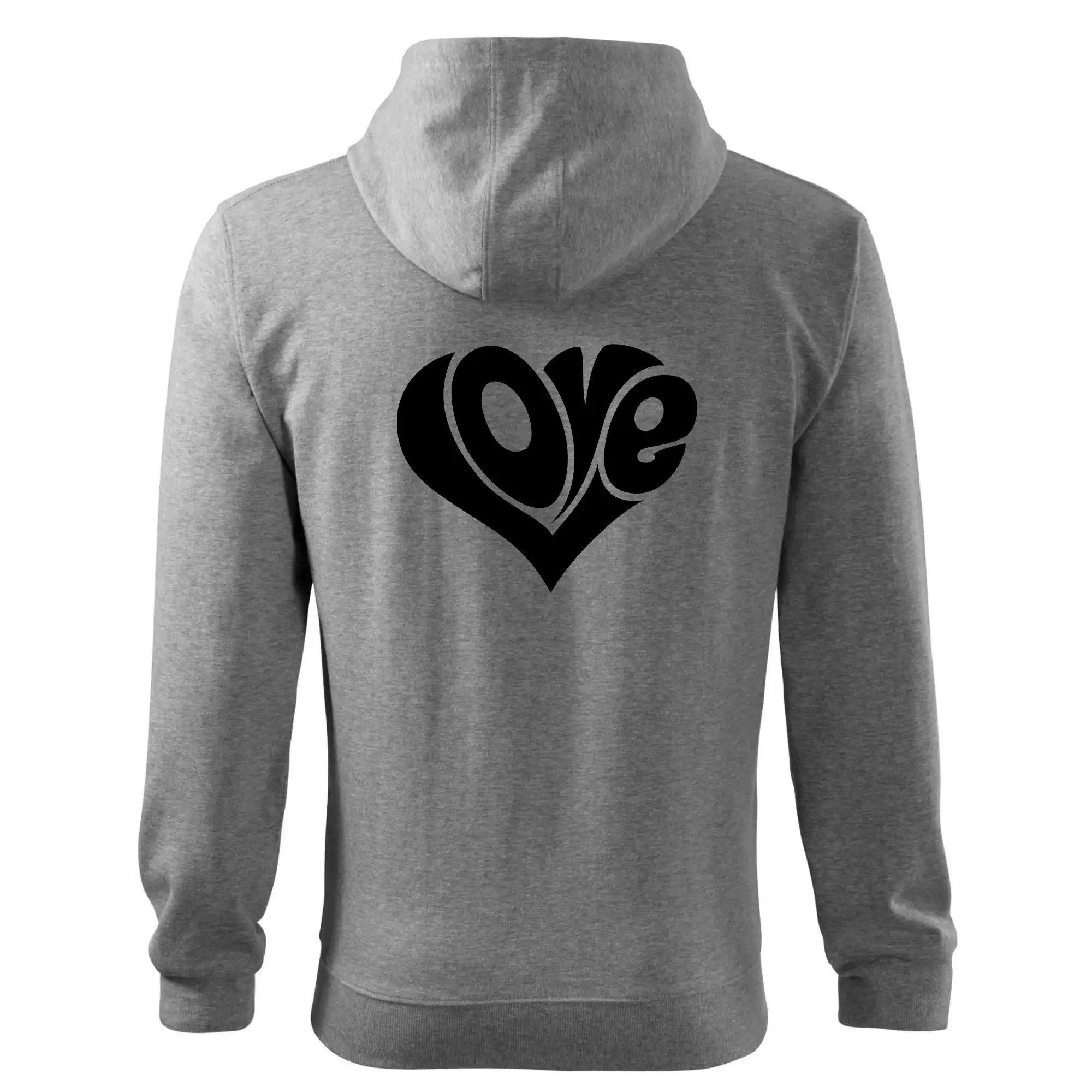 Tričká pre zamilovaných - Love nápis jednoduchý - Mikina s kapucňou na zips trendy zipper