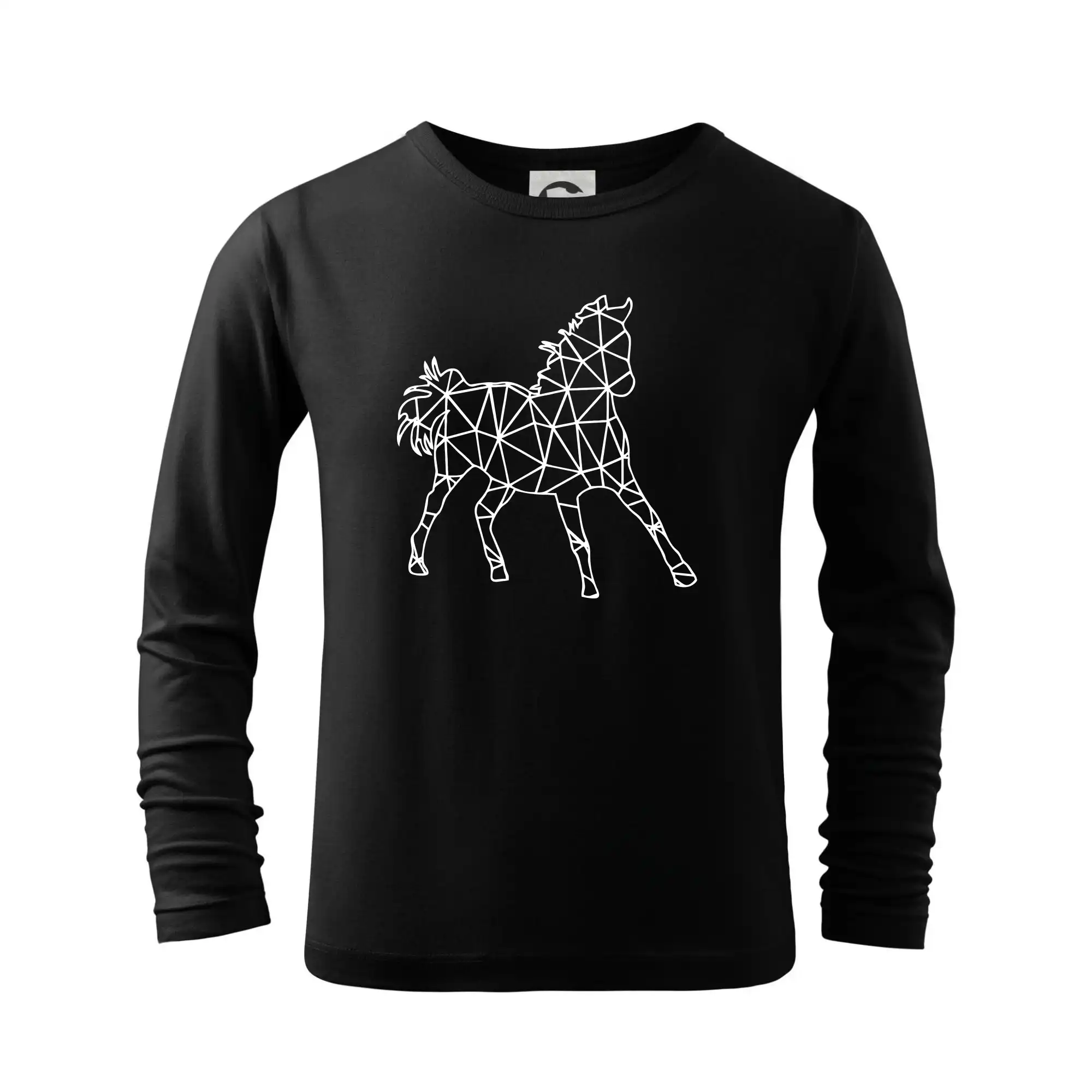 Tričká s koňmi - Geometria - kôň jednofarebná - Tričko detské Long Sleeve