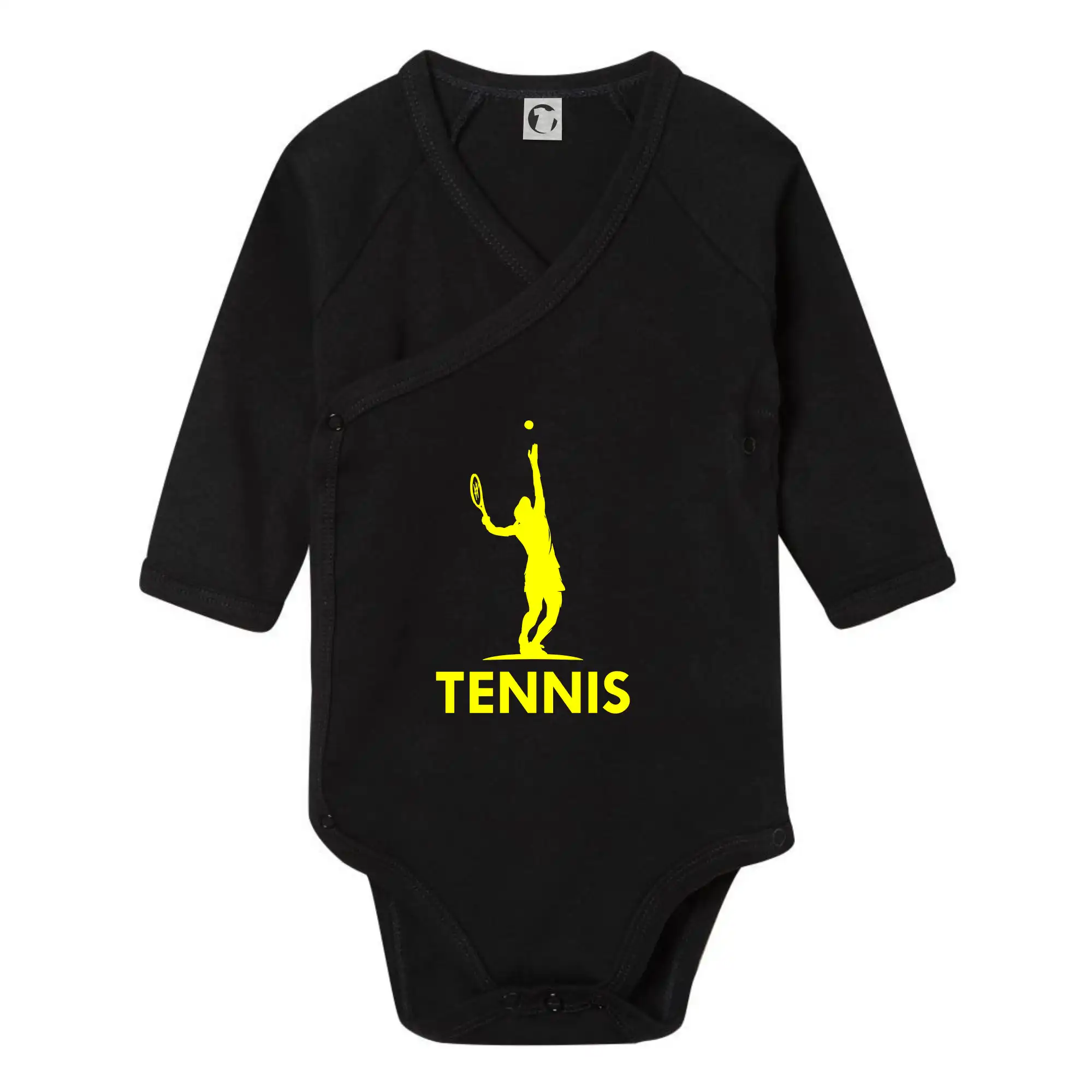 Tričká na tenis - Tenistka s nápisom - Body zavinovacie s dlhým rukávom