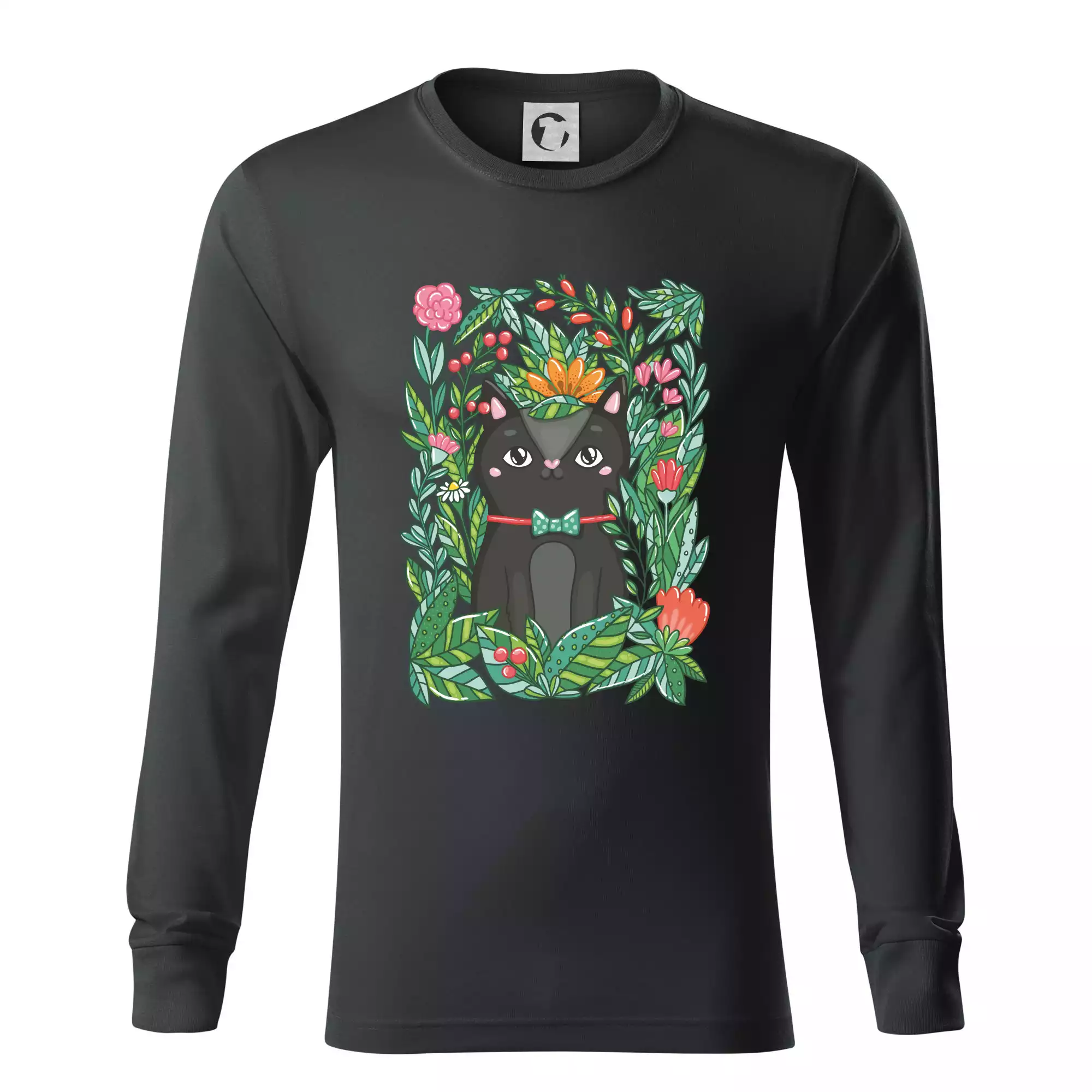 Kočka s květy malovaná