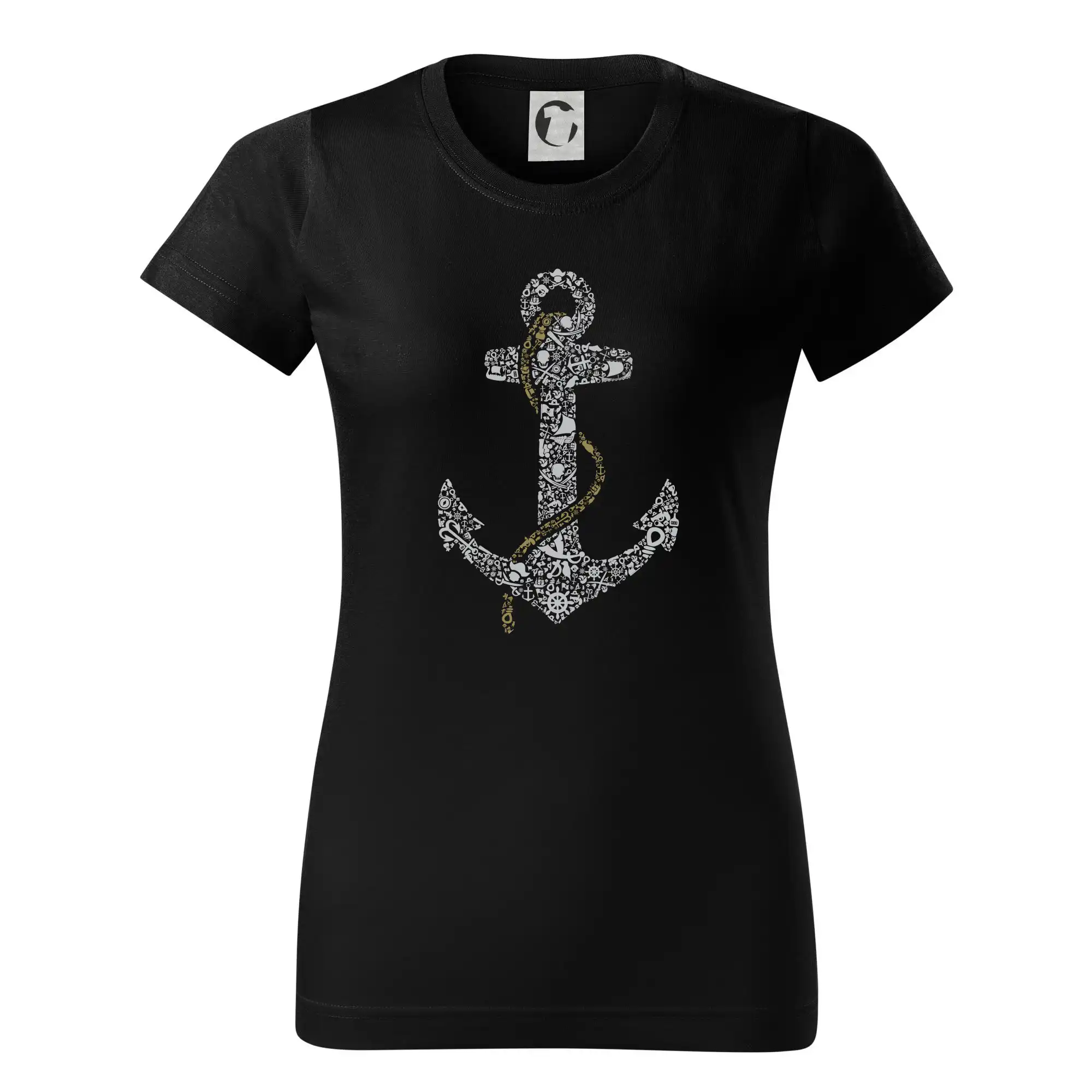 Vodácke tričká - Kotva motívy mora - Dámske tričko basic - ľahko voľnejšie a dlhšie