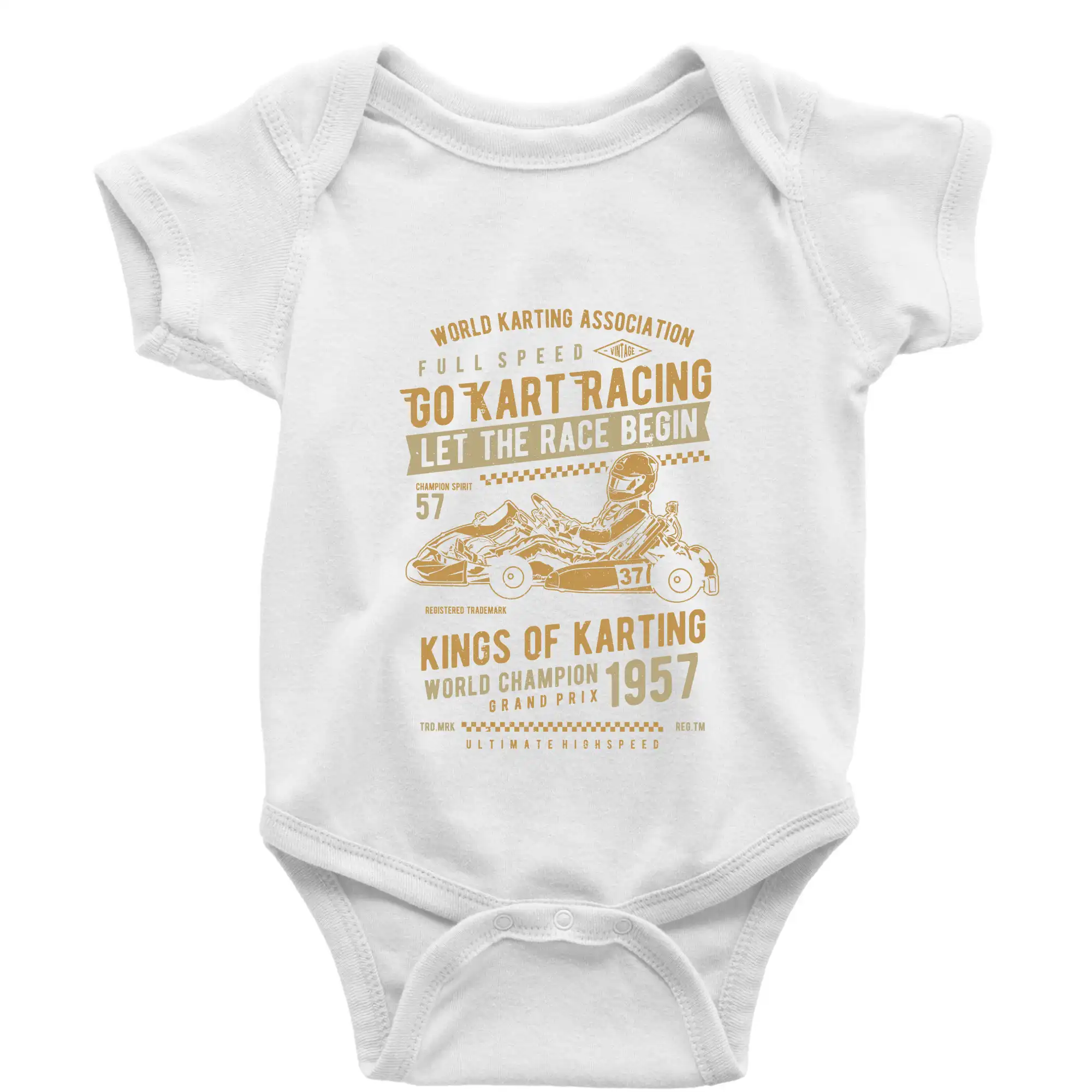 Tričká a mikiny s potlačou motoriek – pre pravých motorkárov - Go Kart Racing - Body dojčenské s krátkym rukávom