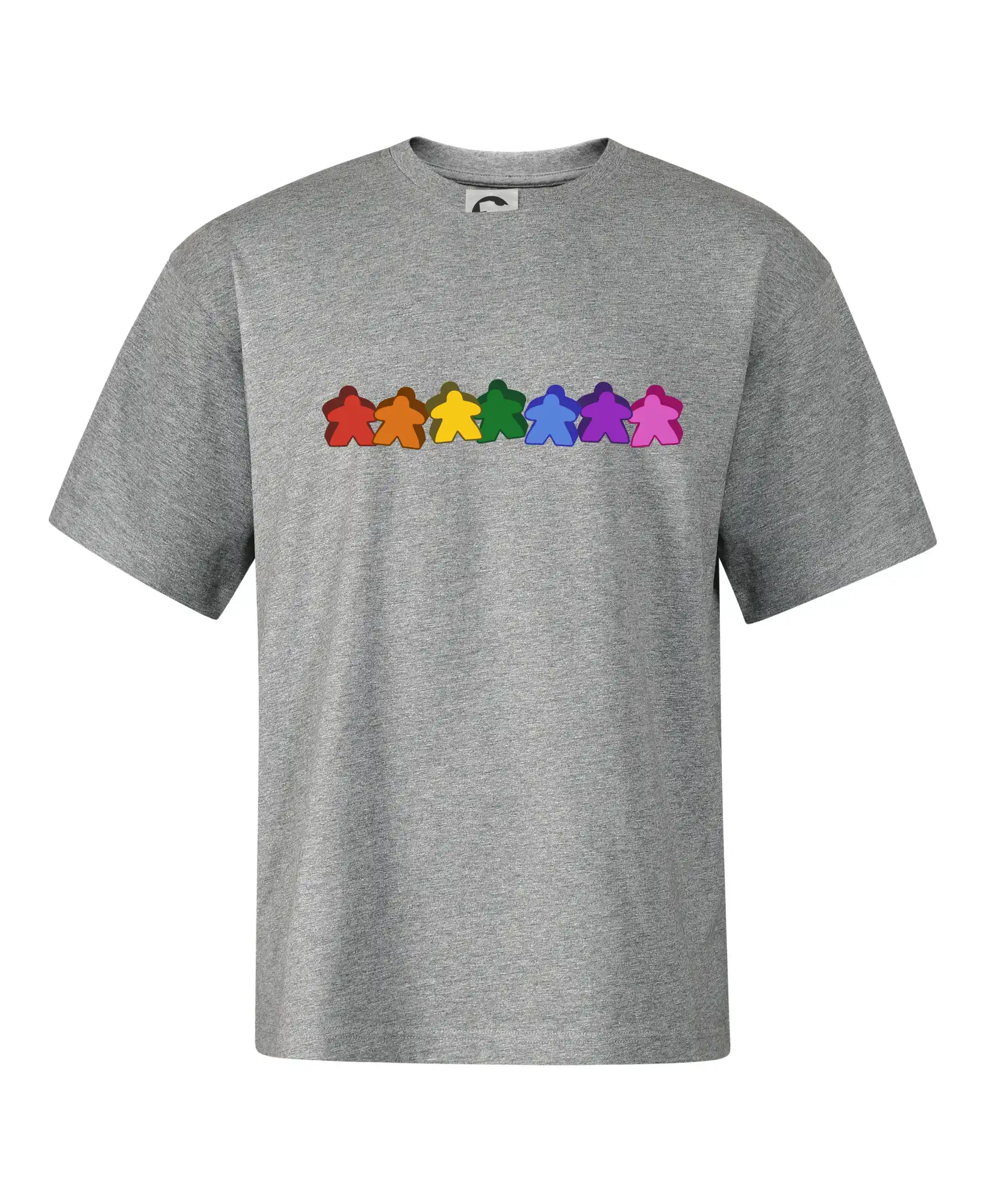Tričká a mikiny so spoločenskými hrami  - Meeple duha - Stage unisex - OVERSIZE
