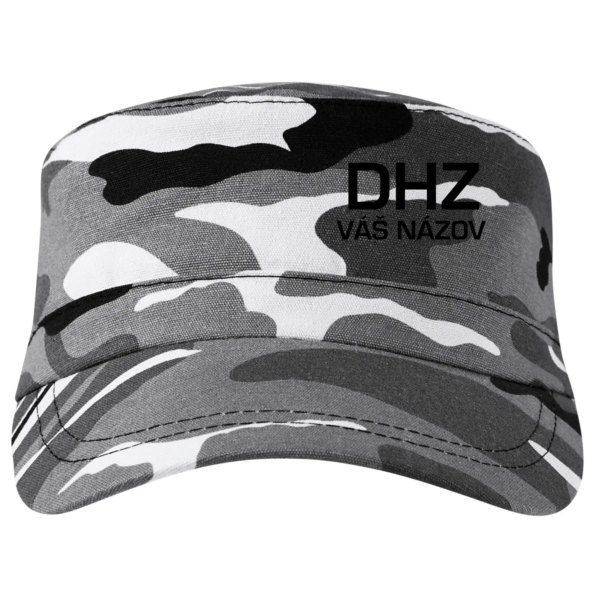 Originálne tričká pre hasičov - DHZ postava - vlastný názov - Šiltovka CAMO