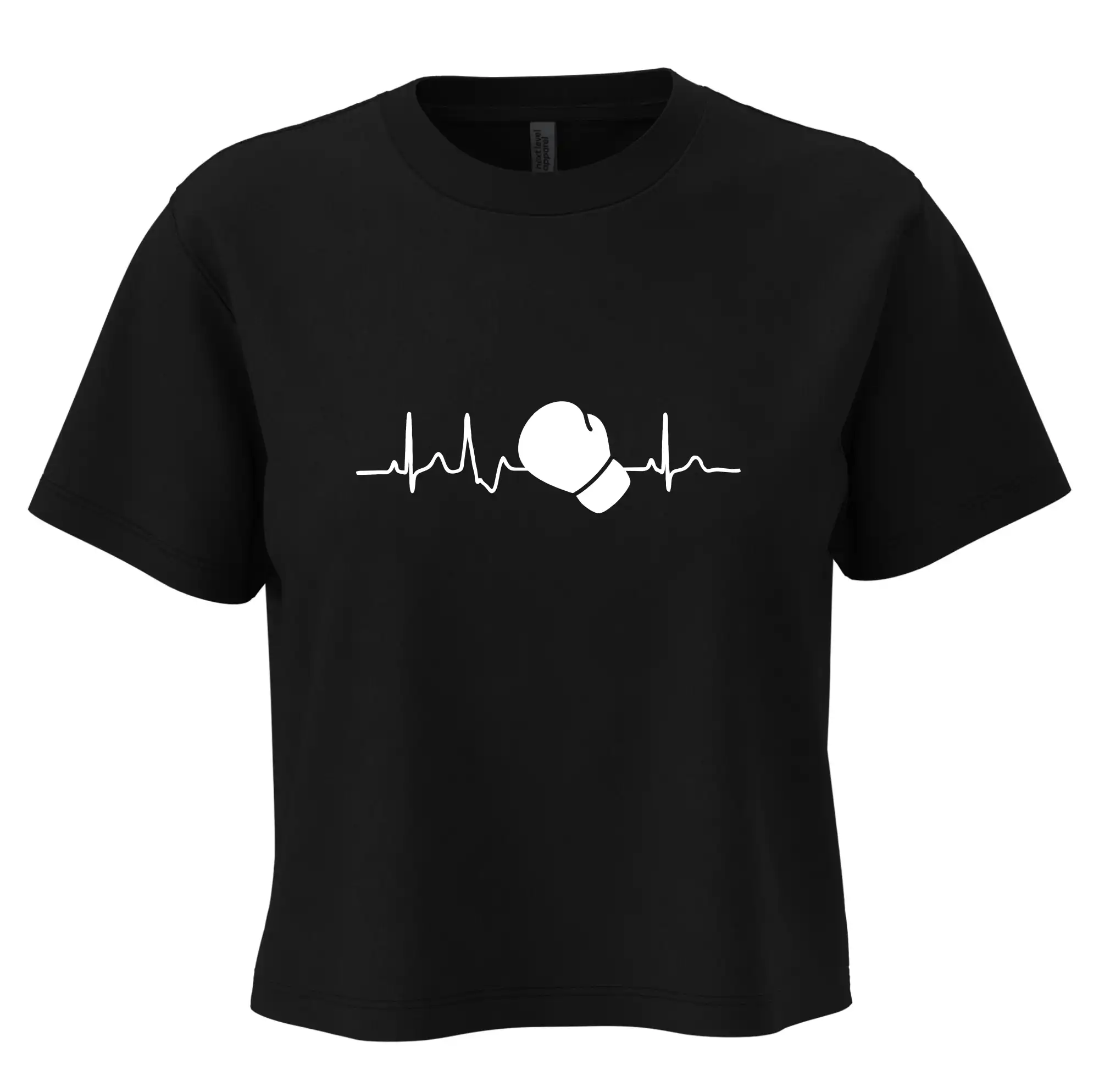 Tričká na box - EKG box rukavice - Boxy cropped tričko OVERSIZE
